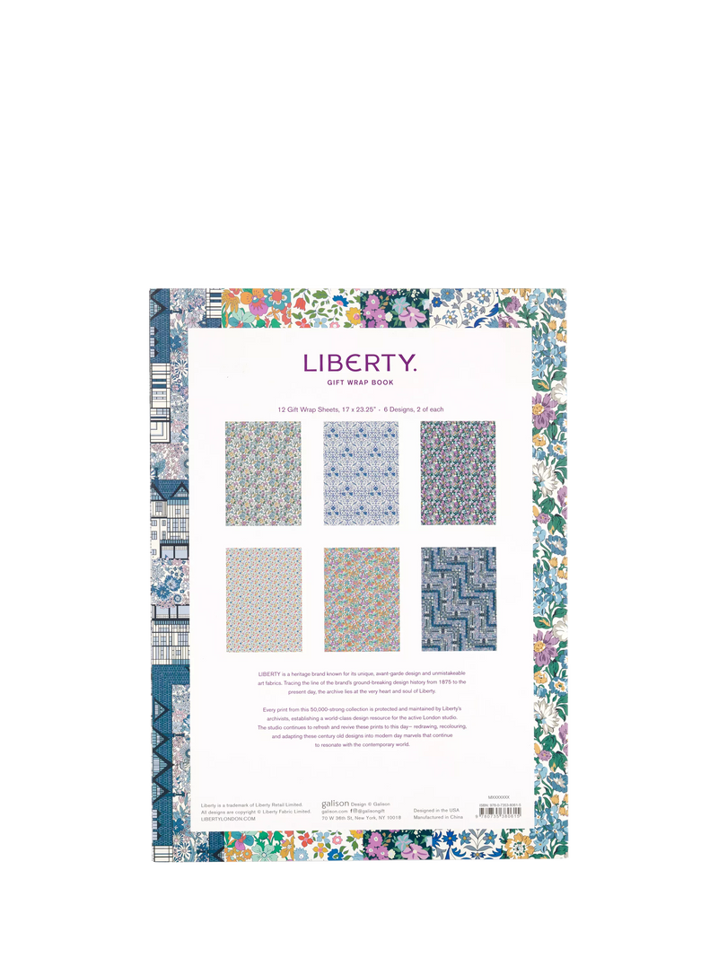 Liberty London gift wrap book multi with 12 sheets, UK version