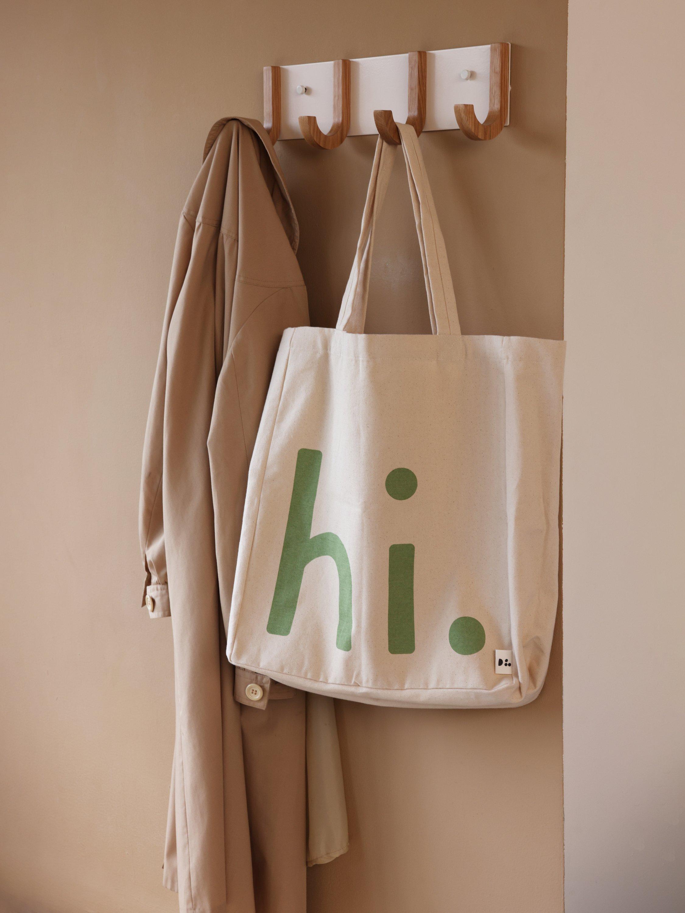 Design Letters green tote bag, UK version