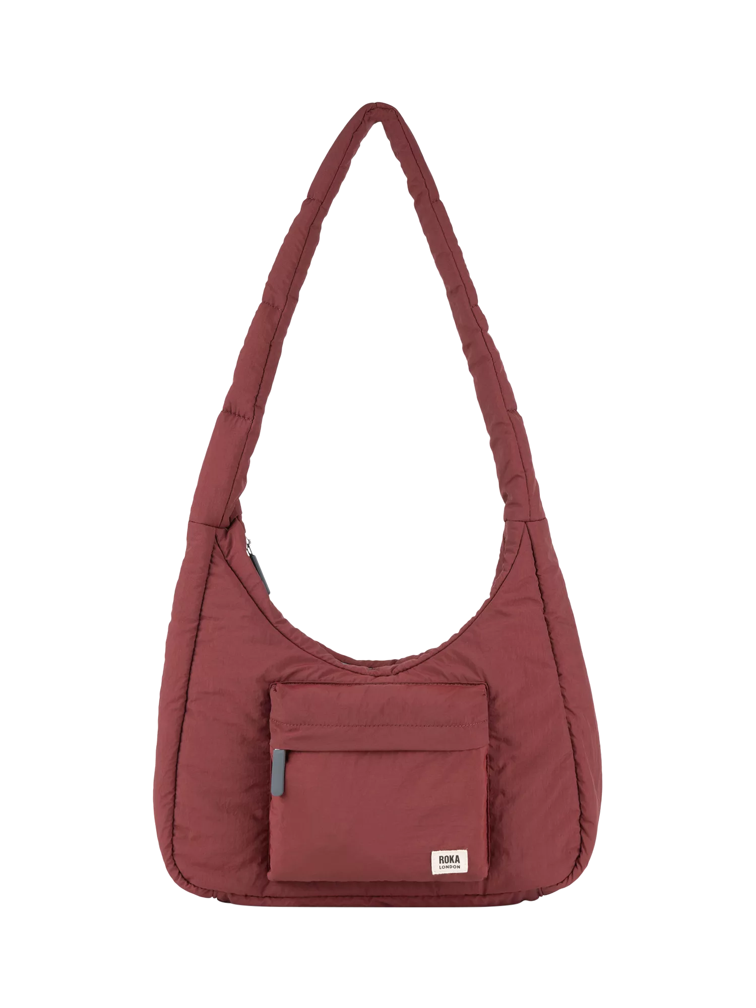 ROKA London Belsize puffy shoulder bag Bordeaux, imported from the UK