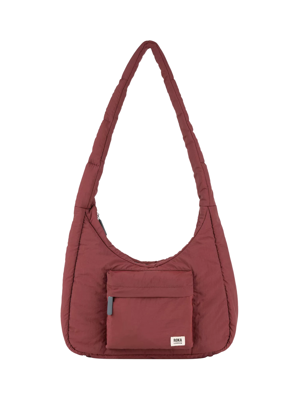 ROKA London Belsize puffy shoulder bag Bordeaux, imported from the UK