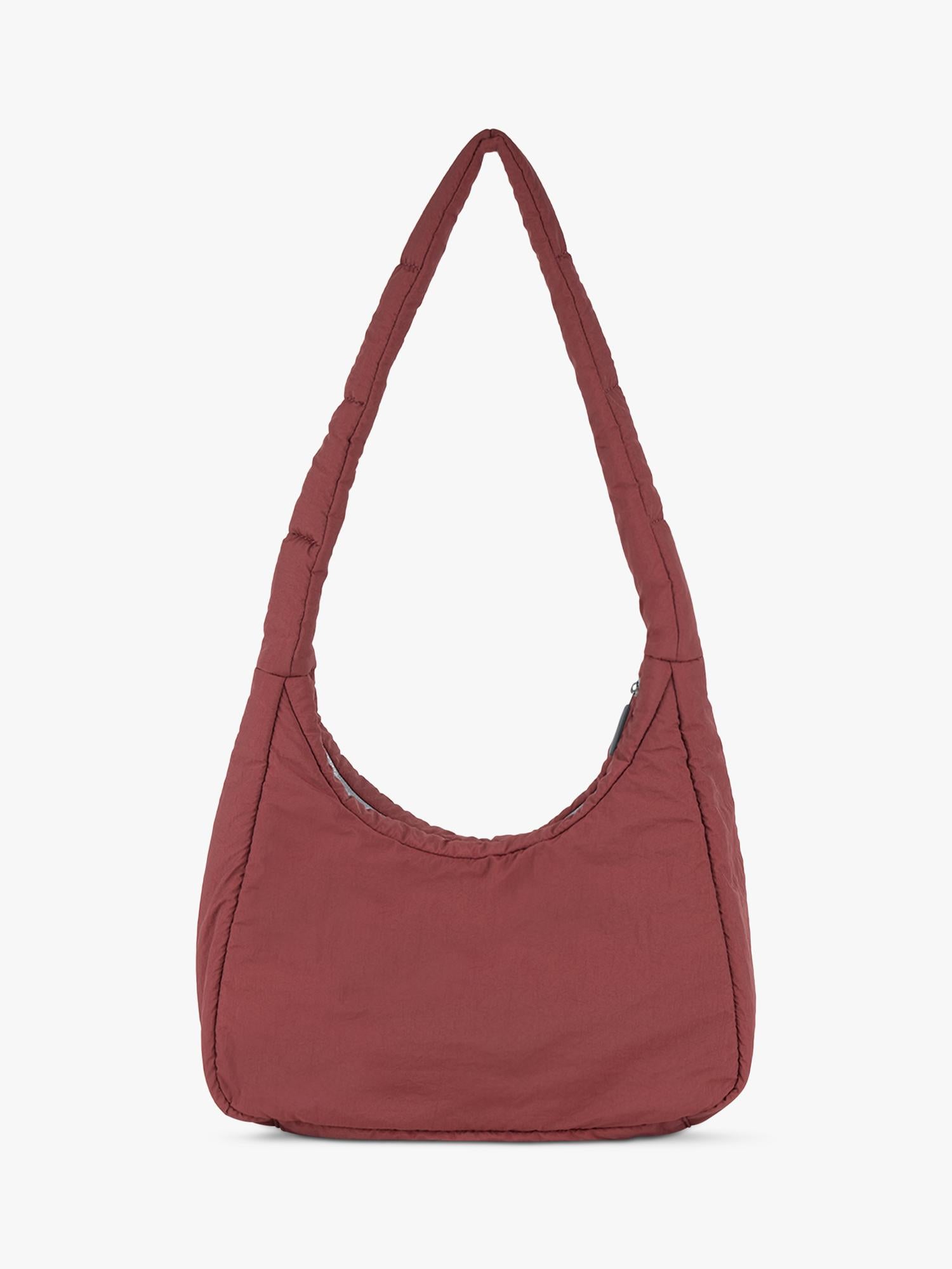 ROKA London Belsize puffy shoulder bag Bordeaux, imported from the UK