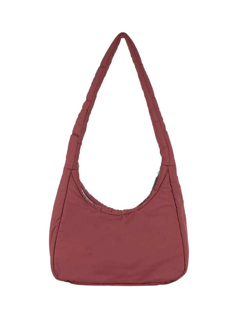 ROKA London Belsize puffy shoulder bag Bordeaux, imported from the UK