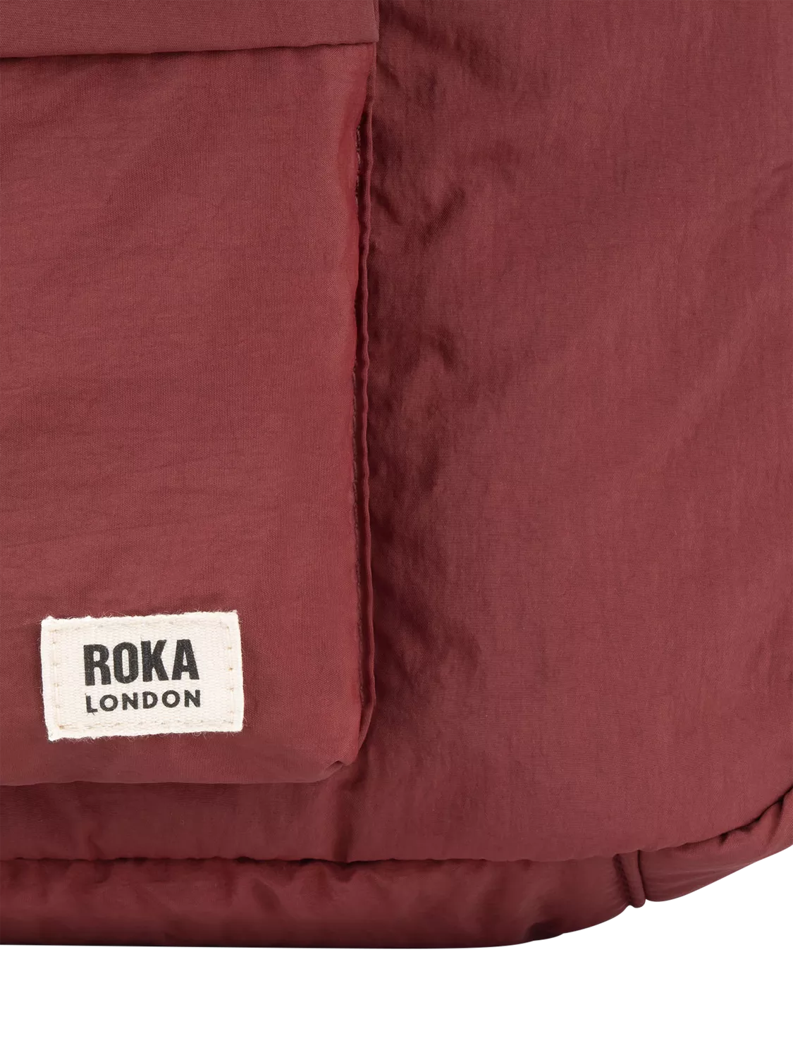 ROKA London Belsize puffy shoulder bag Bordeaux, imported from the UK