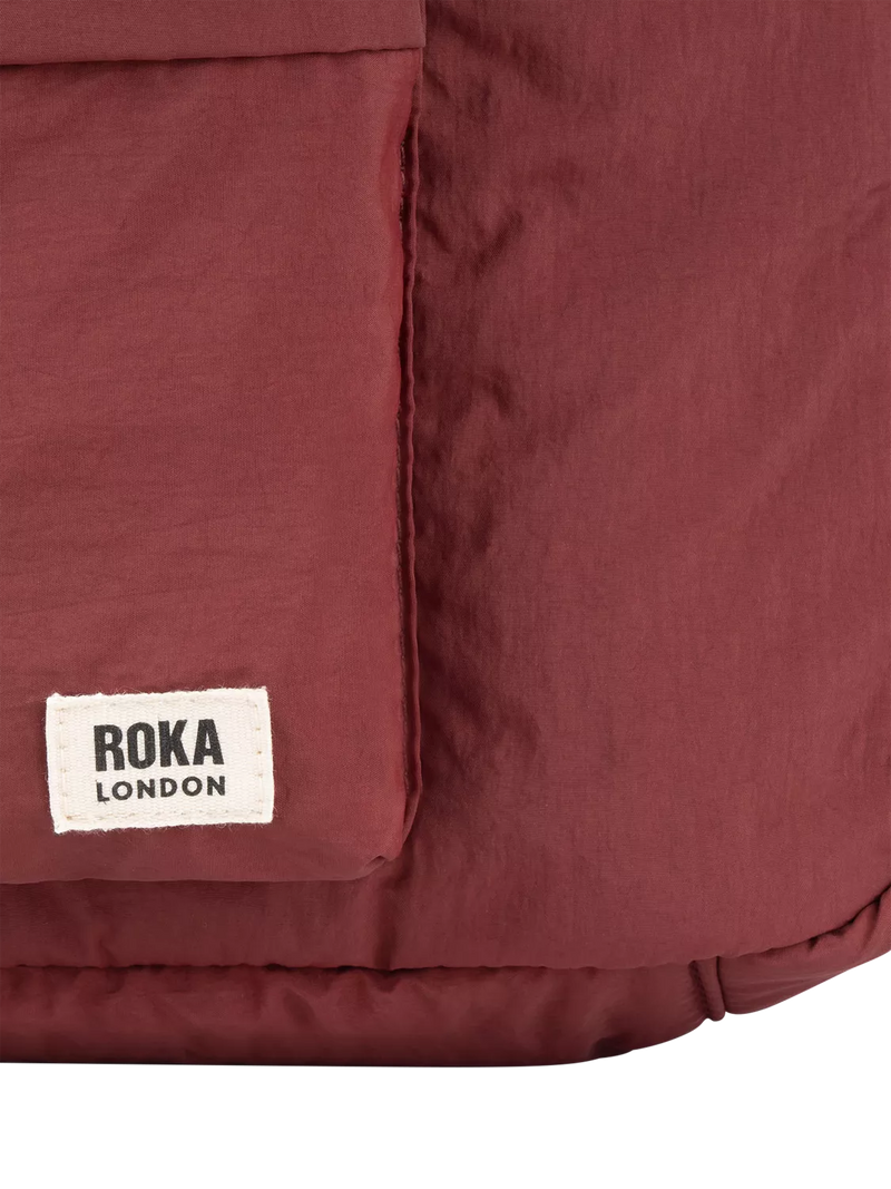 ROKA London Belsize puffy shoulder bag Bordeaux, imported from the UK