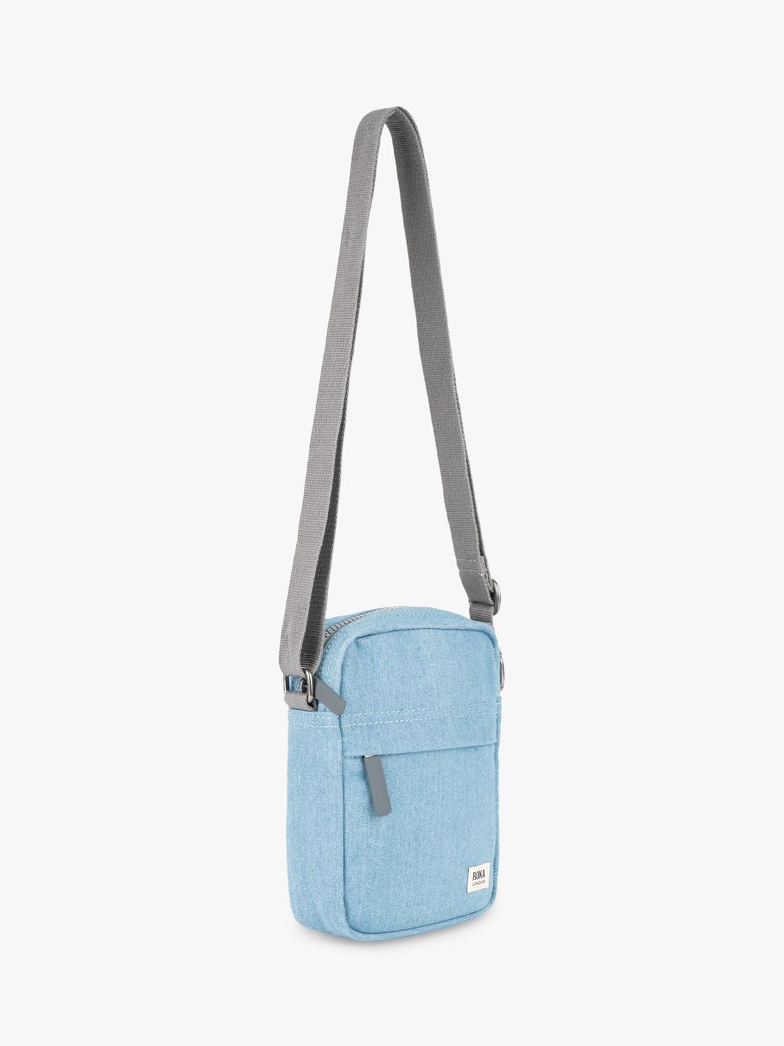 ROKA London crossbody bag blue recycled nylon, UK version