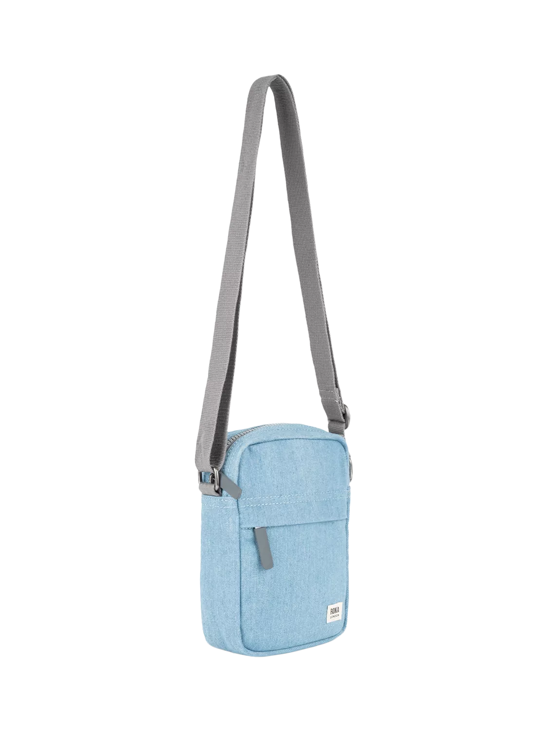 ROKA London crossbody bag blue recycled nylon, UK version