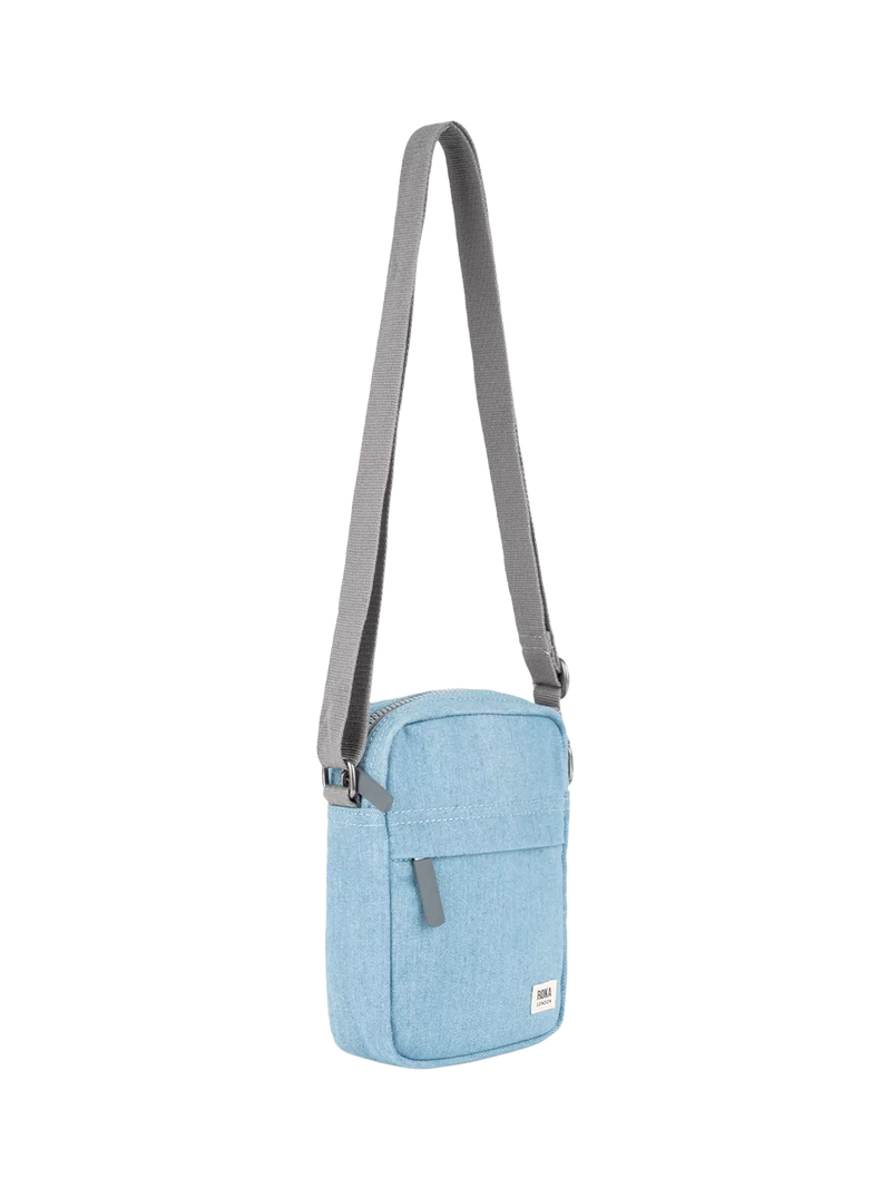 ROKA London crossbody bag blue recycled nylon, UK version