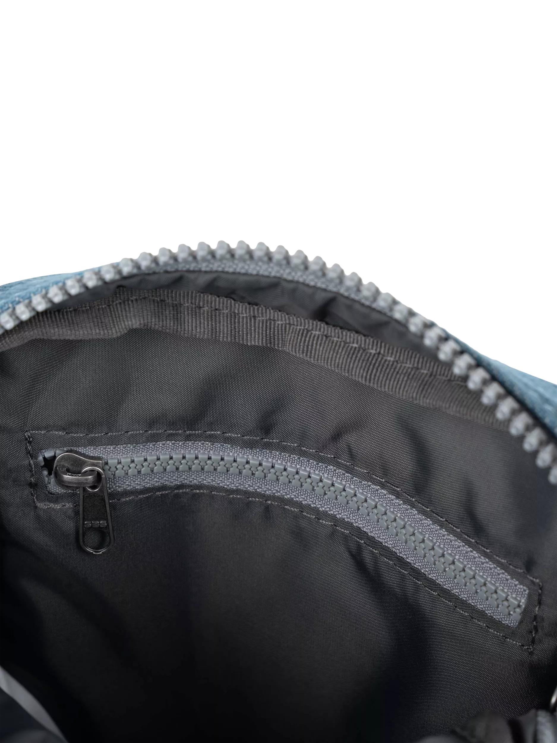 ROKA London crossbody bag blue recycled nylon, UK version