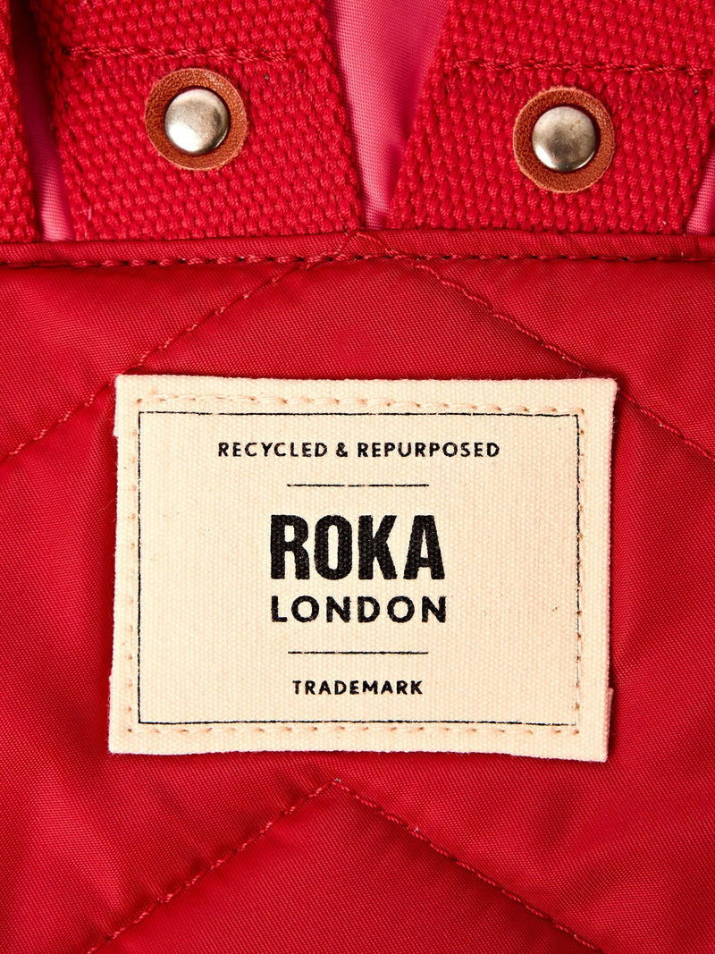 ROKA London Small Canfield B backpack red tonal 7L, imported from the UK
