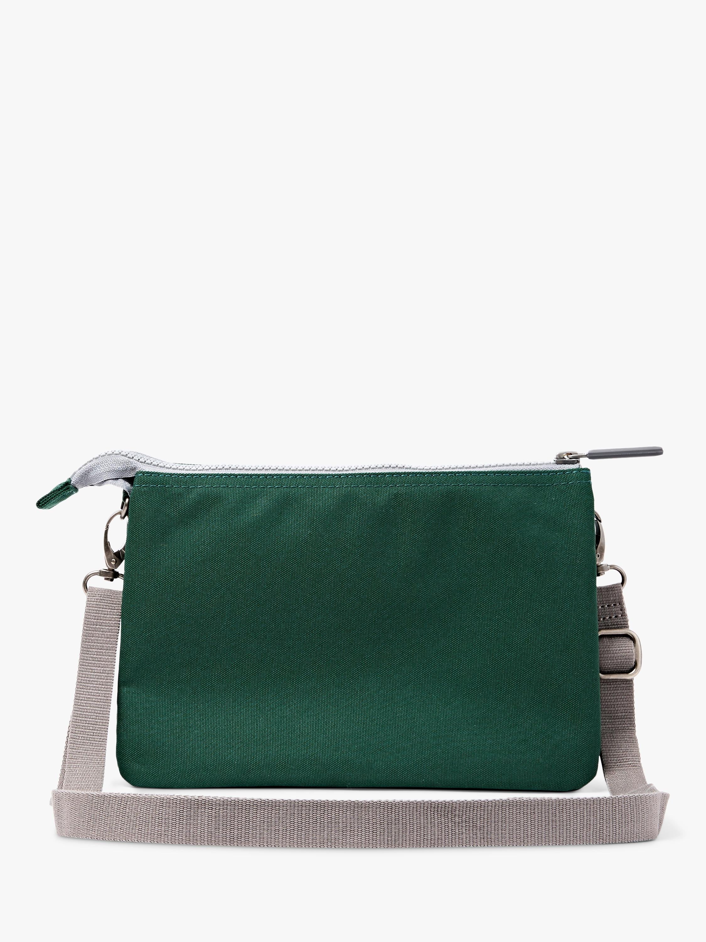 ROKA London green crossbody bag in recycled canvas, UK version