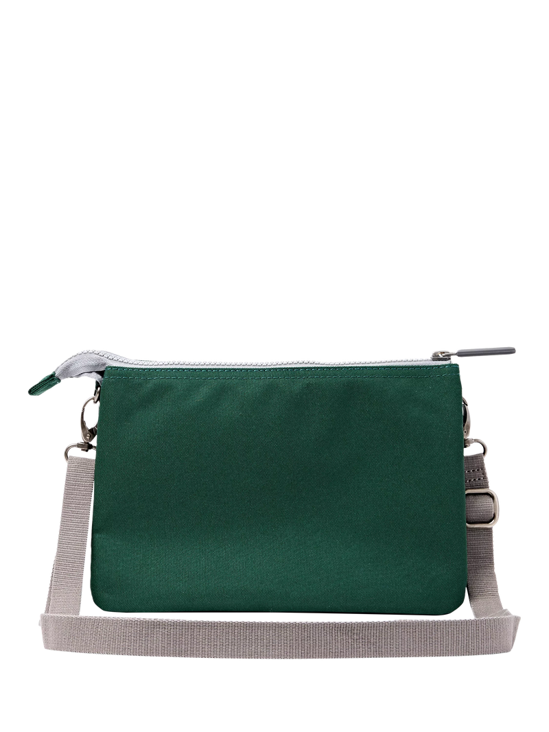 ROKA London green crossbody bag in recycled canvas, UK version