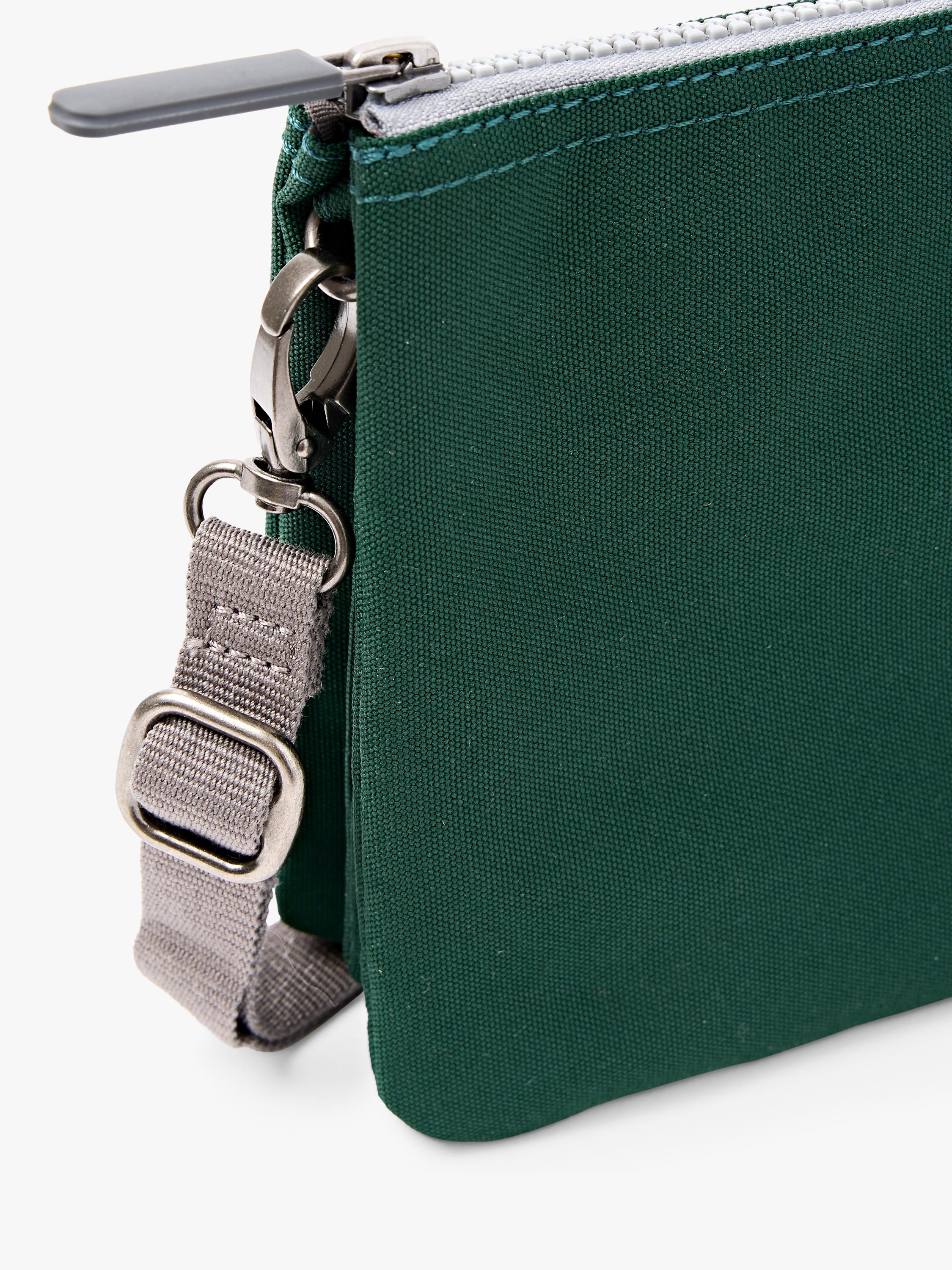 ROKA London green crossbody bag in recycled canvas, UK version