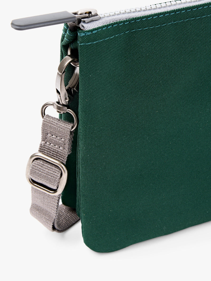 ROKA London green crossbody bag in recycled canvas, UK version