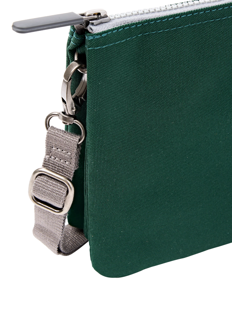 ROKA London green crossbody bag in recycled canvas, UK version
