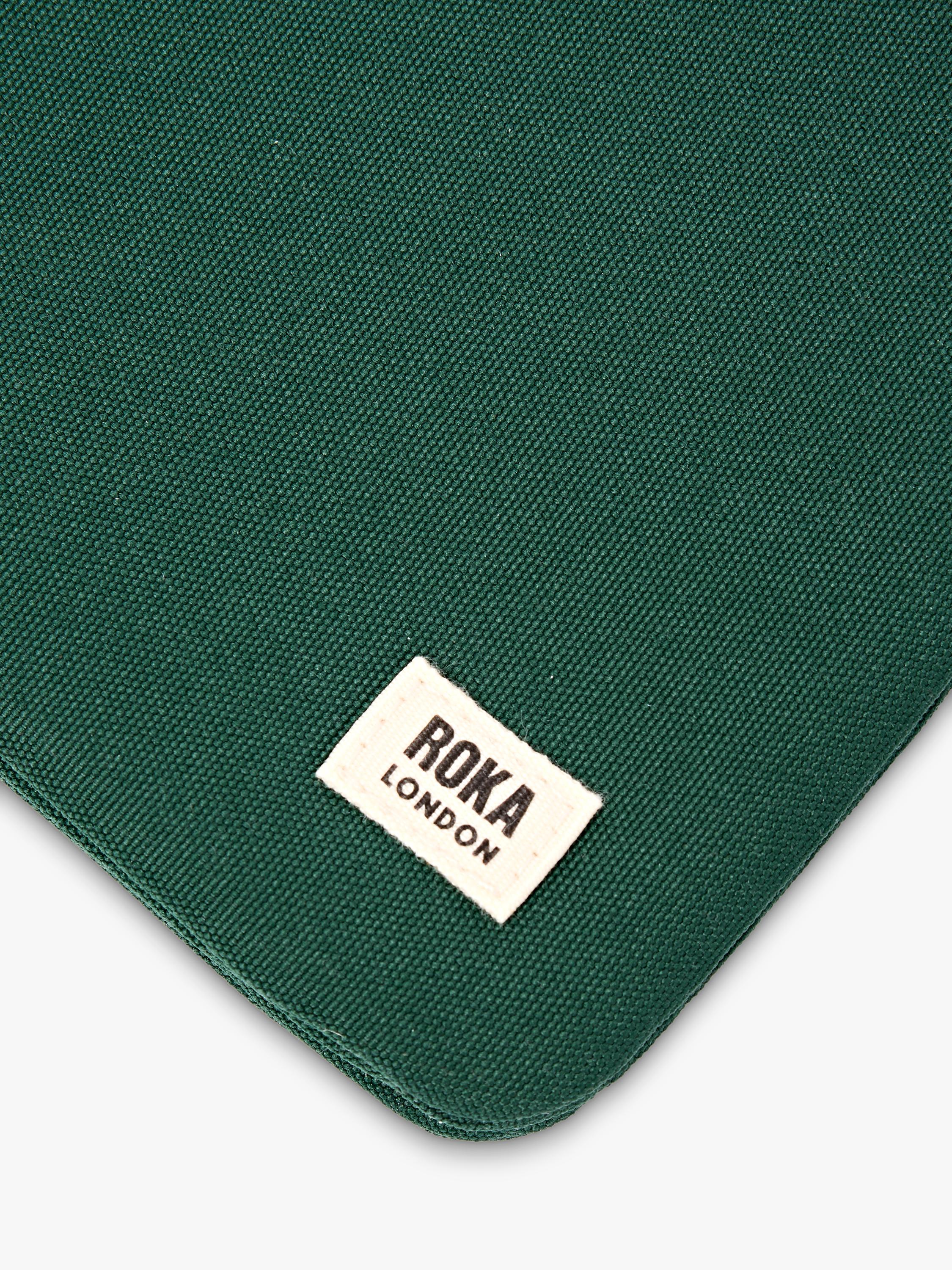 ROKA London green crossbody bag in recycled canvas, UK version