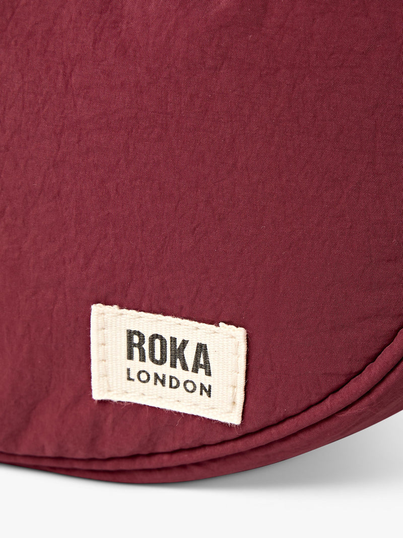 ROKA London Farringdon Taslon handbag with adjustable strap, imported from the UK