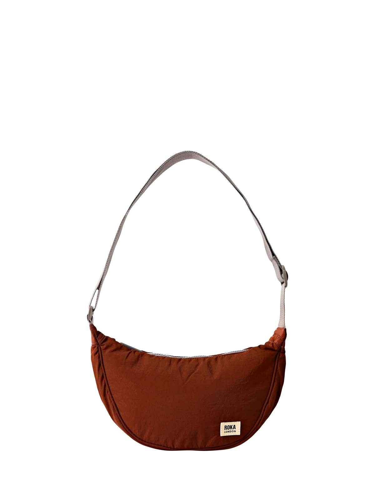 ROKA London Farringdon Taslon Half Moon Shoulder Bag, Henna