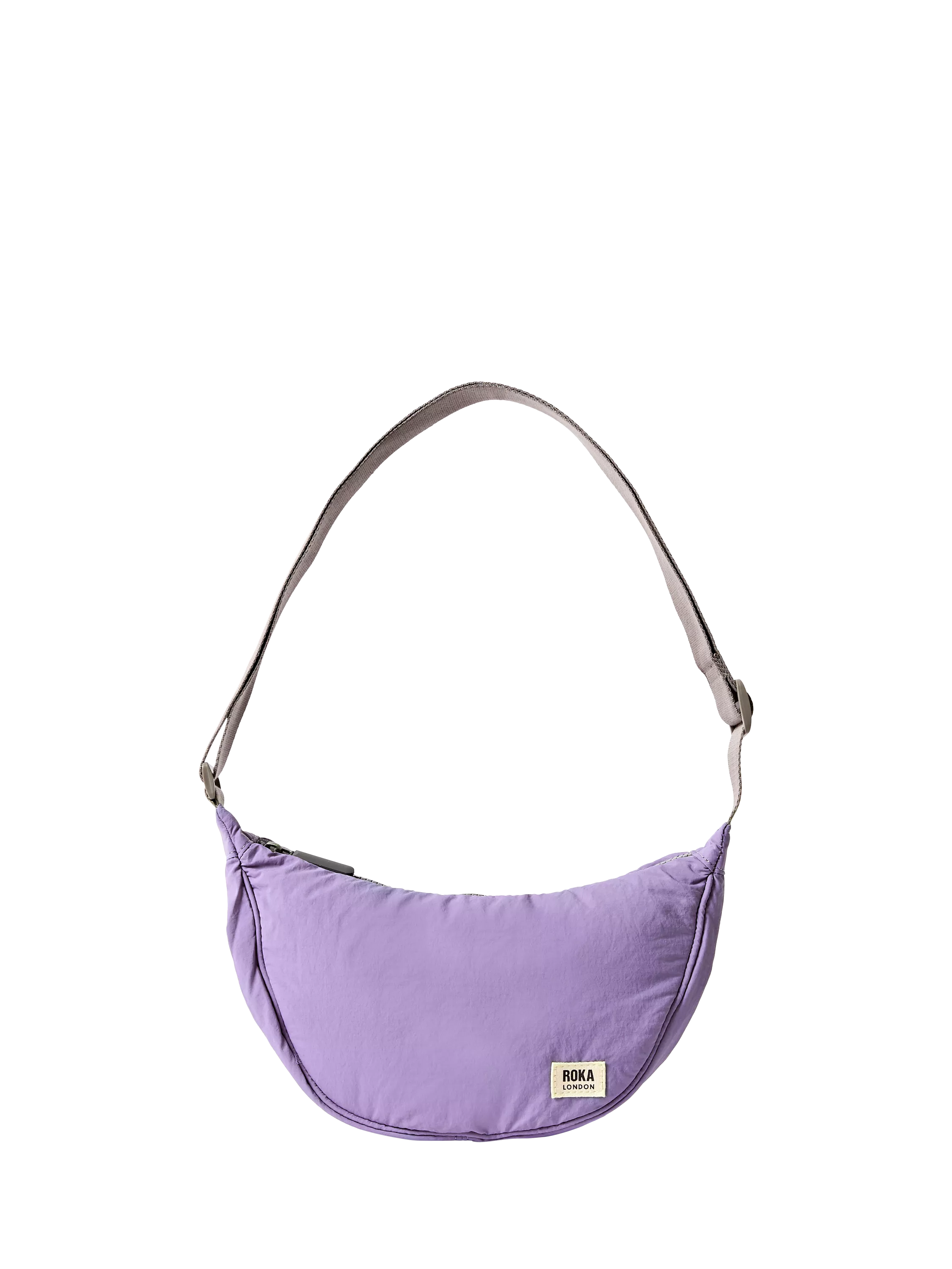 ROKA London Farringdon Taslon Half Moon Shoulder Bag, Petal