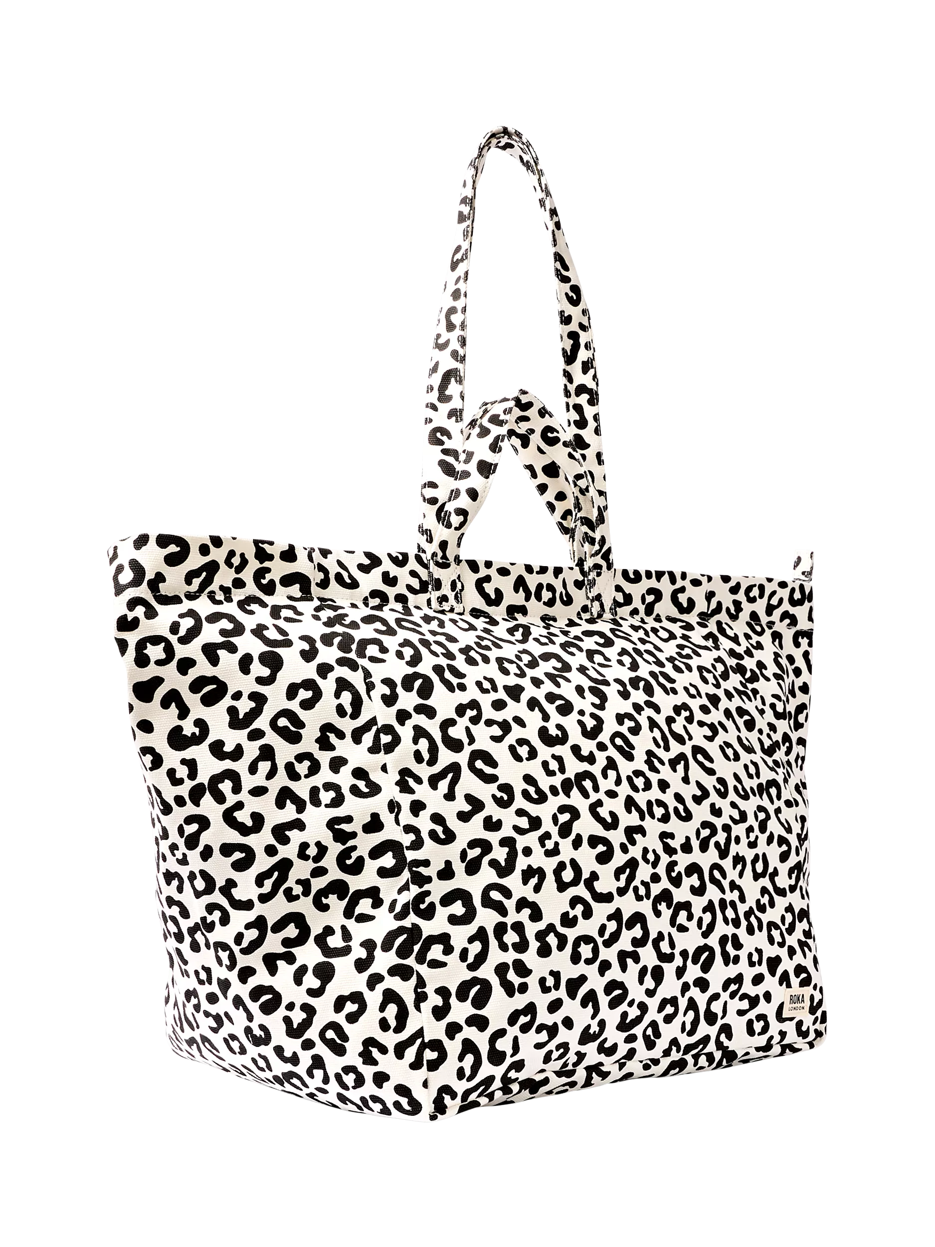 ROKA London oversized tote bag multi animal print cotton canvas - British product