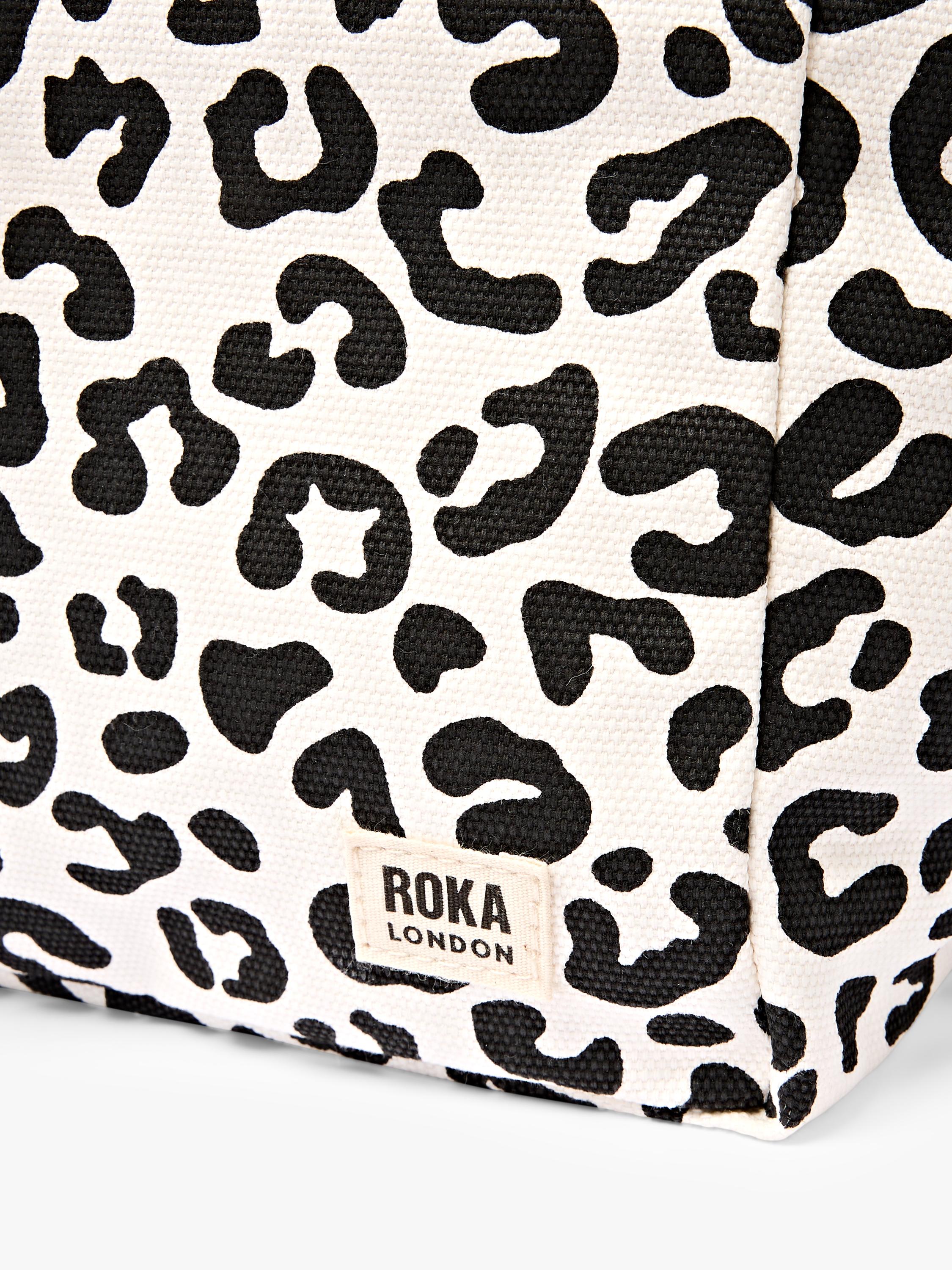 ROKA London oversized tote bag multi animal print cotton canvas - British product