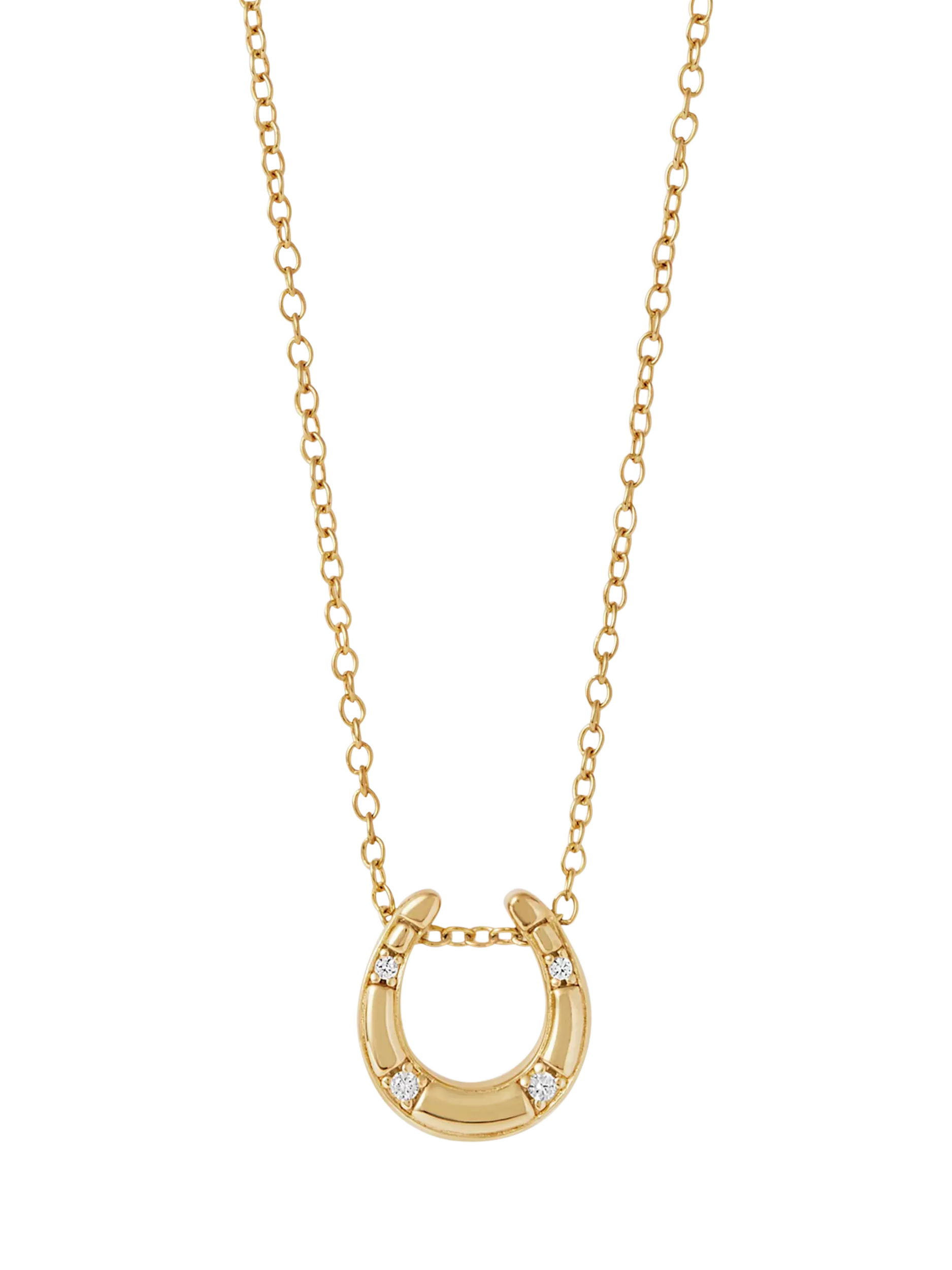 Astley Clarke horseshoe pendant gold vermeil white sapphire, imported from the UK