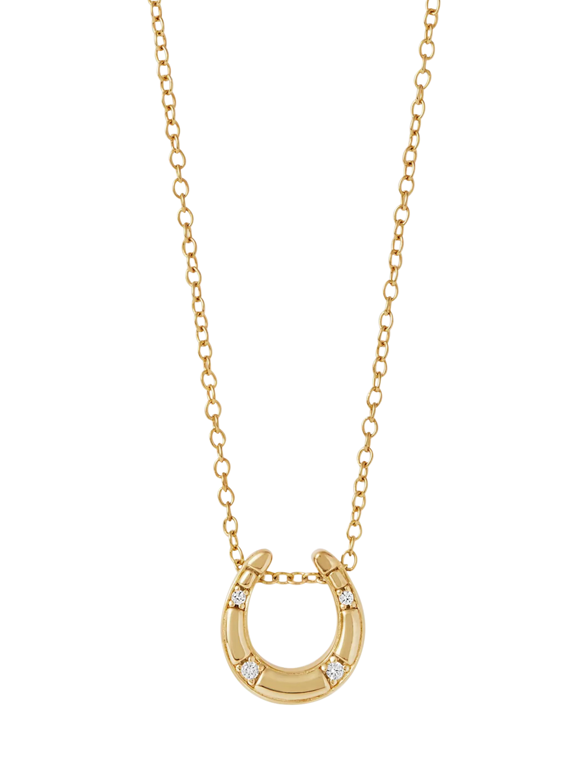 Astley Clarke horseshoe pendant gold vermeil white sapphire, imported from the UK