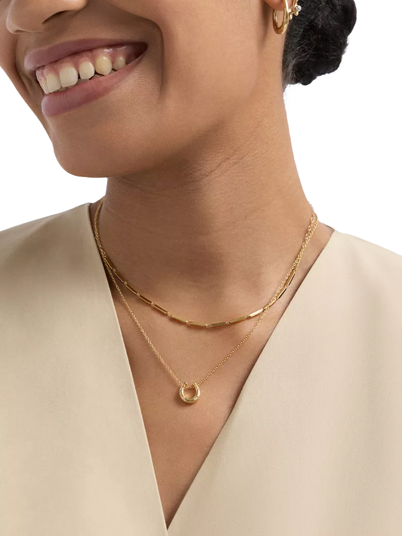 Astley Clarke horseshoe pendant gold vermeil white sapphire, imported from the UK