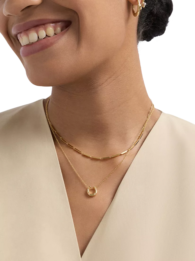 Astley Clarke horseshoe pendant gold vermeil white sapphire, imported from the UK