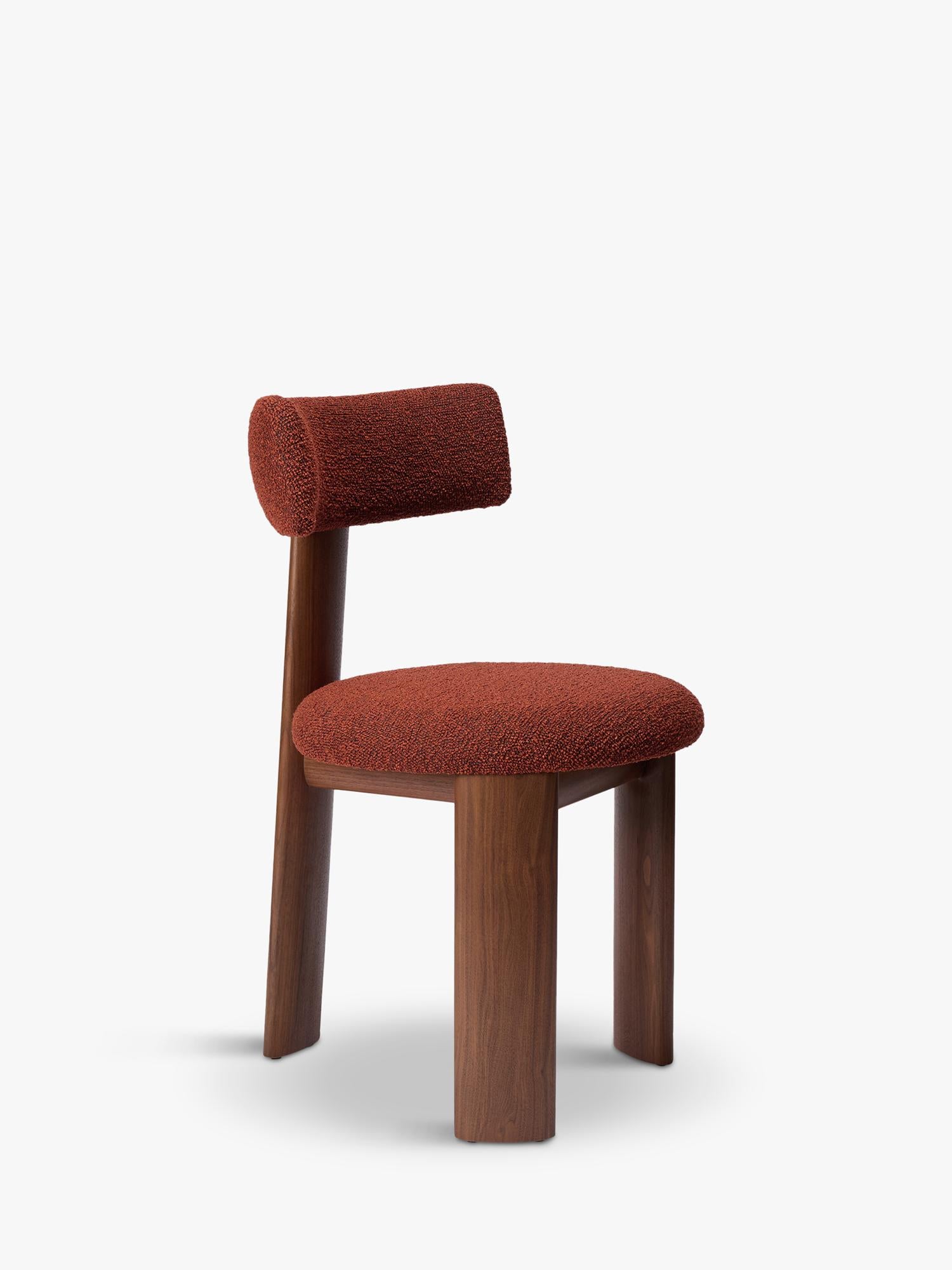 Conran Shop Pip dining chair walnut red boucle (British brand)