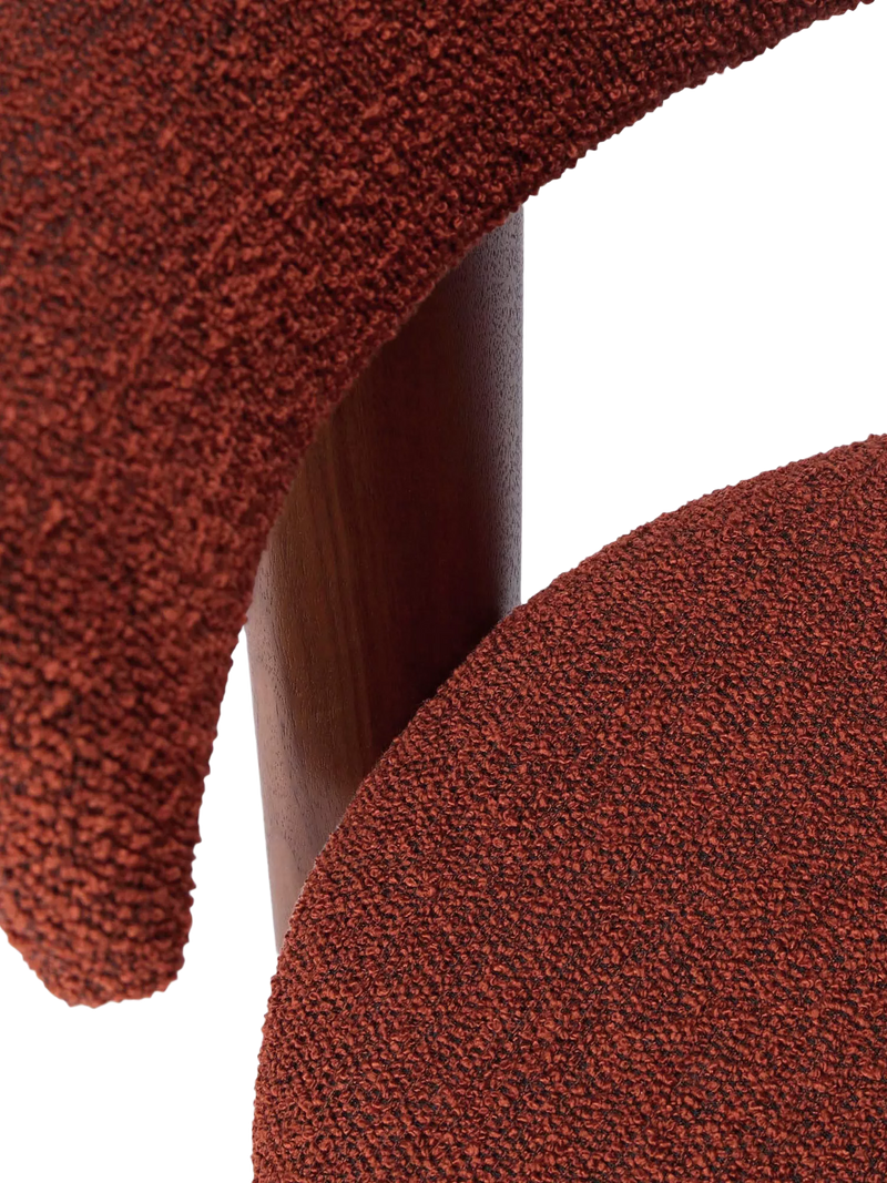 Conran Shop Pip dining chair walnut red boucle (British brand)