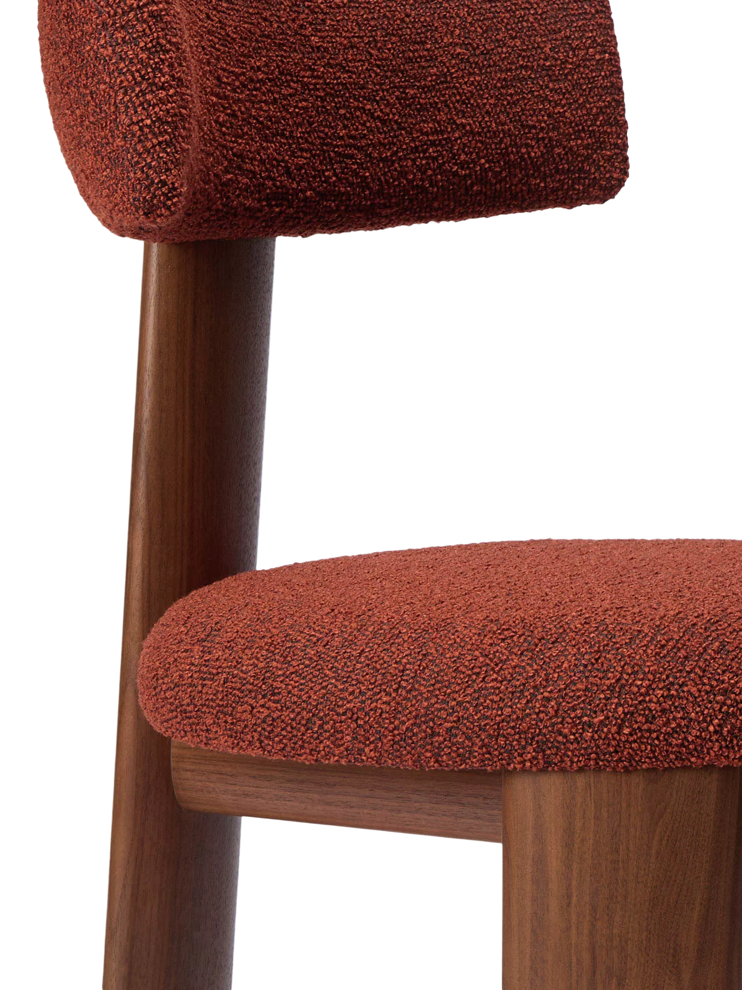 Conran Shop Pip dining chair walnut red boucle (British brand)
