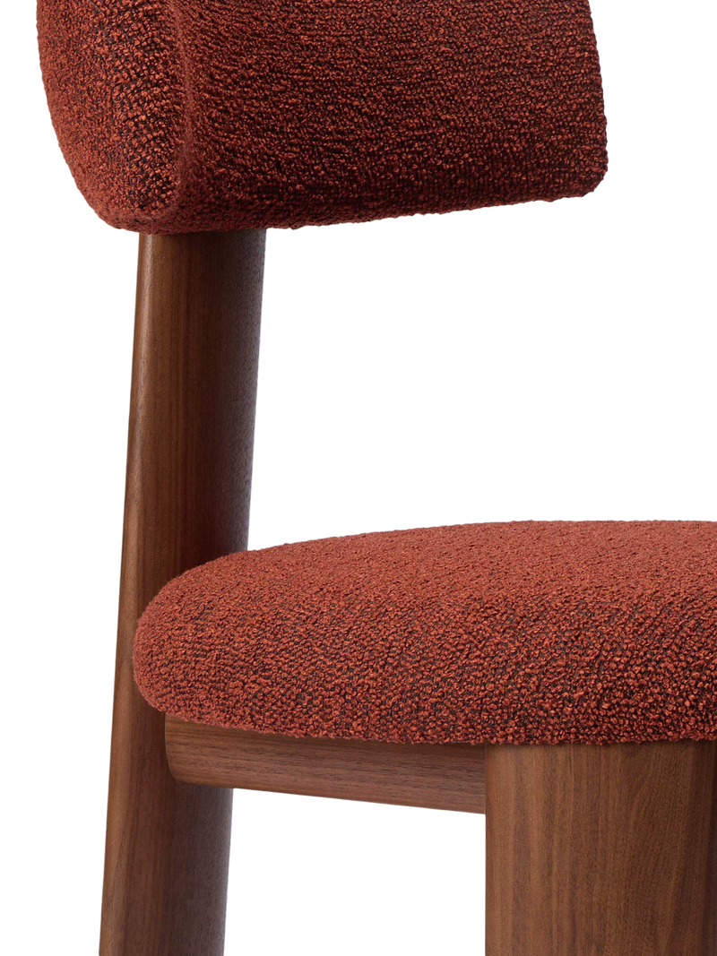 Conran Shop Pip dining chair walnut red boucle (British brand)