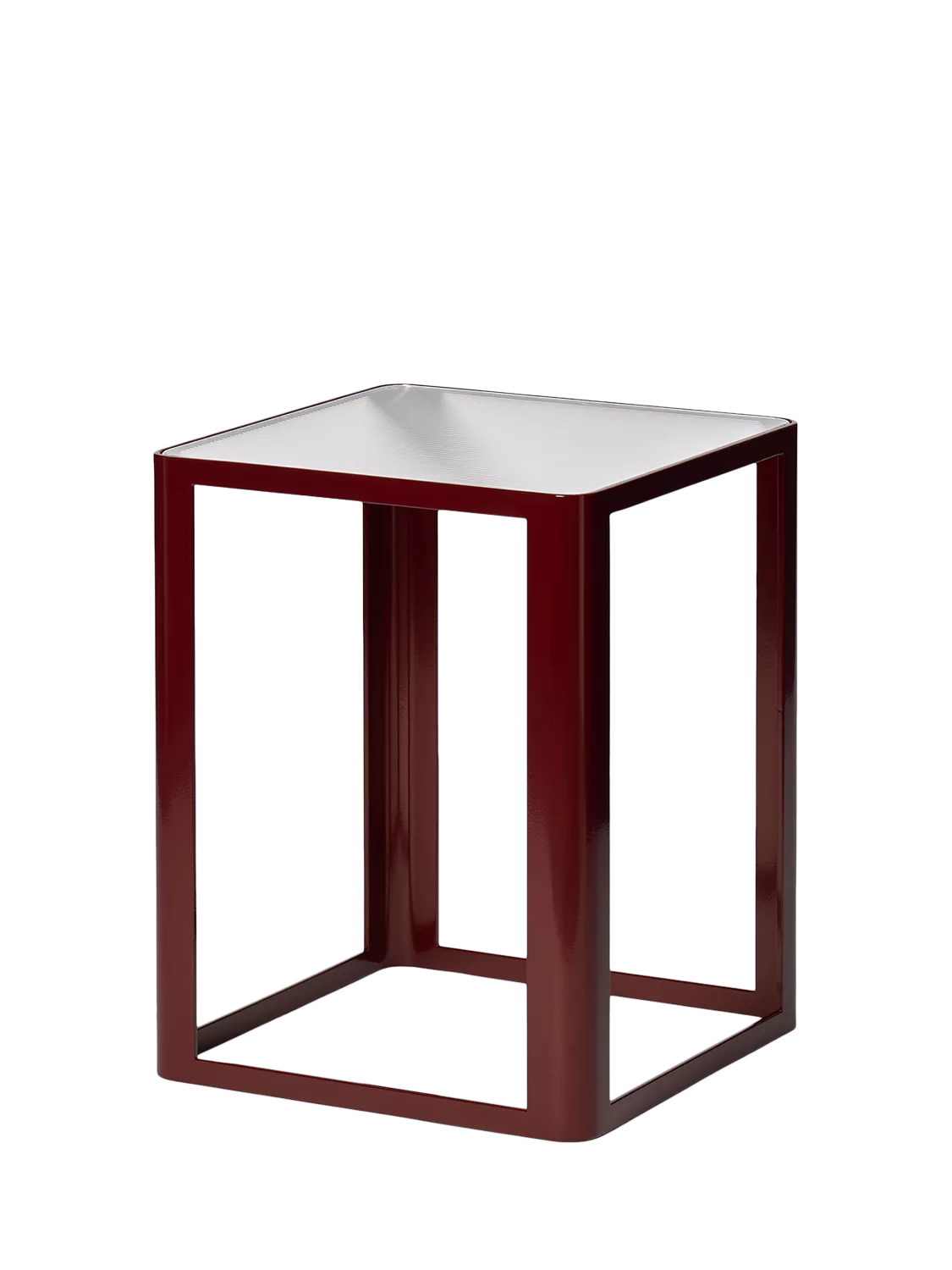 The Conran Shop Aspect side table burgundy 48x38x38cm, imported from the UK