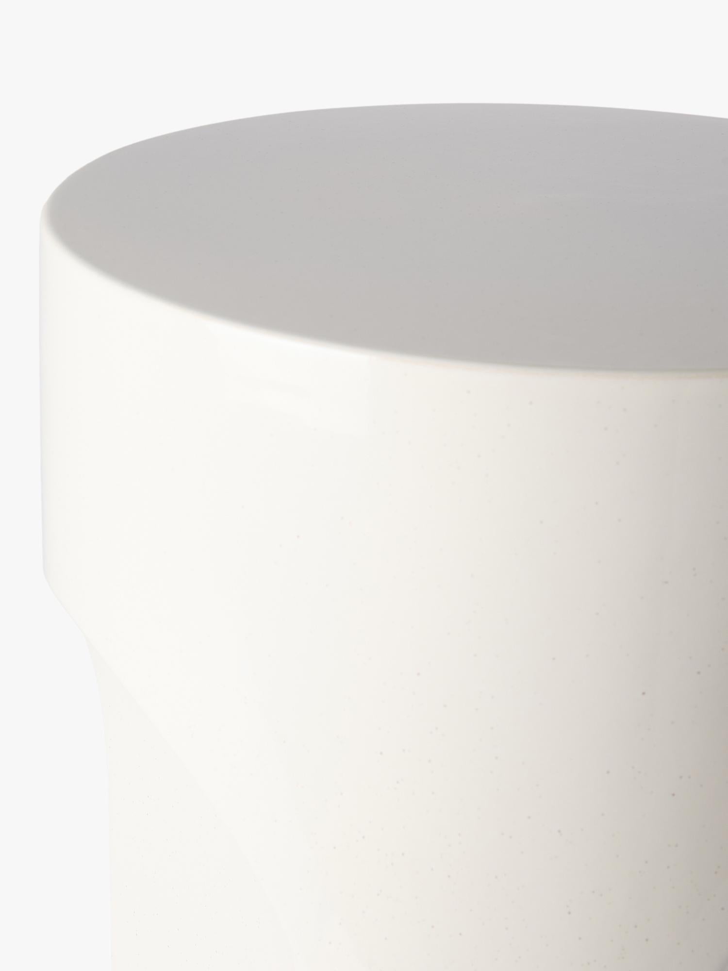 The Conran Shop Doric side table white glazed stoneware, UK version