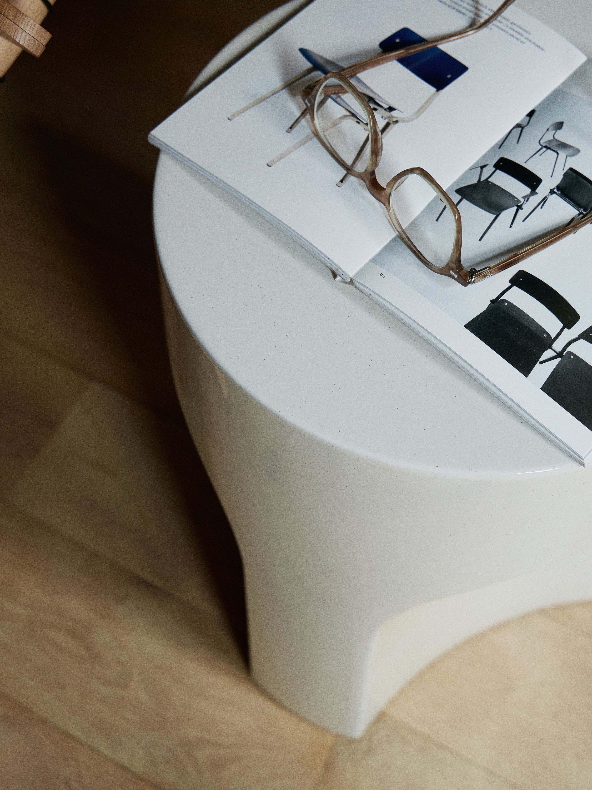 The Conran Shop Doric side table white glazed stoneware, UK version