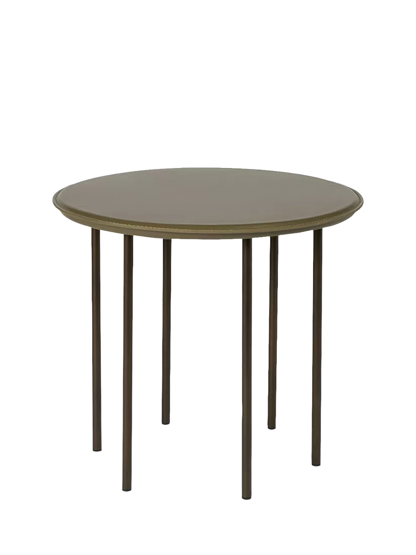 The Conran Shop olive leather six leg coffee table 48cm, UK version