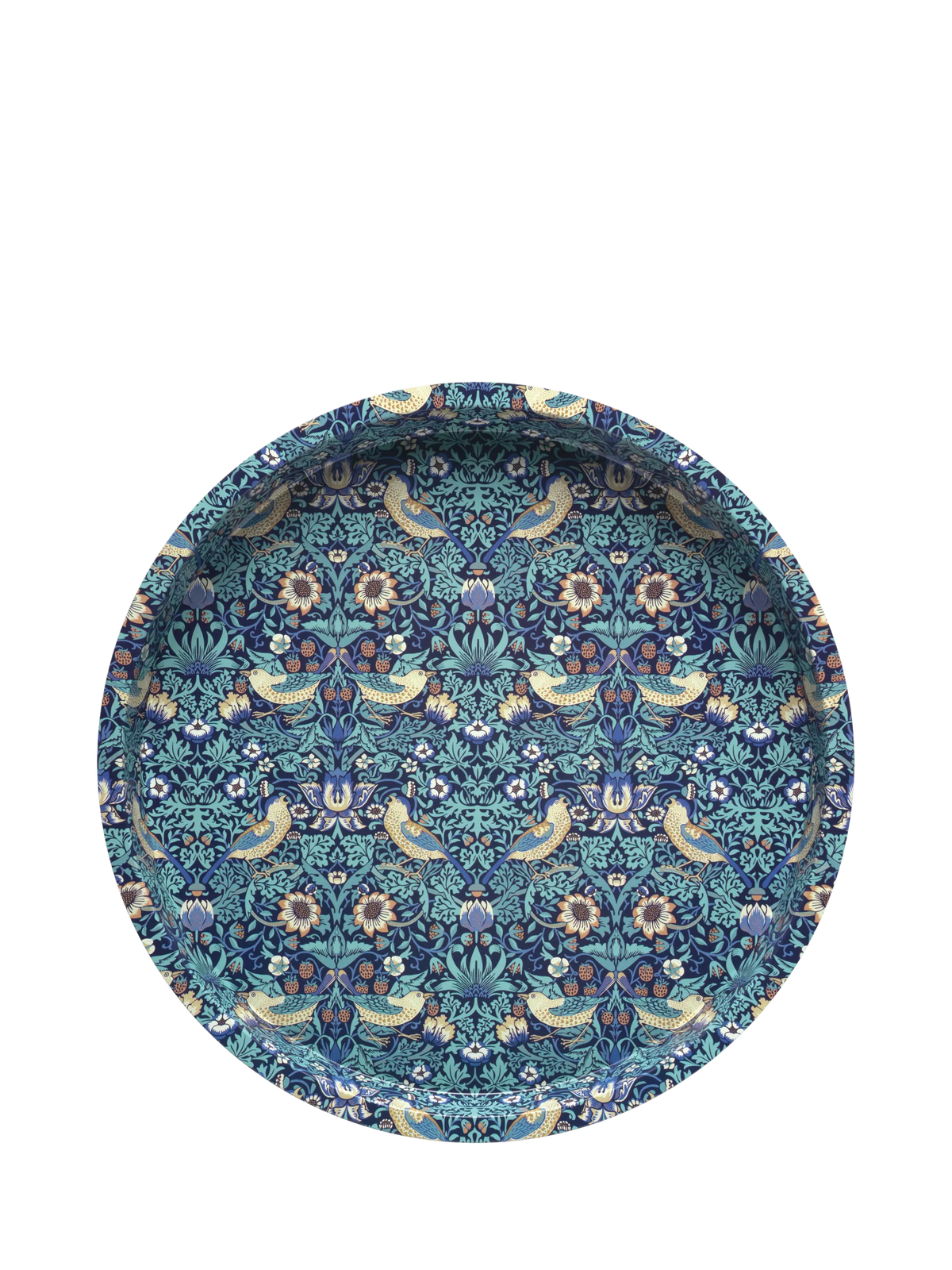 Arts & Crafts William Morris Strawberry Thief deep round tray blue (British brand)