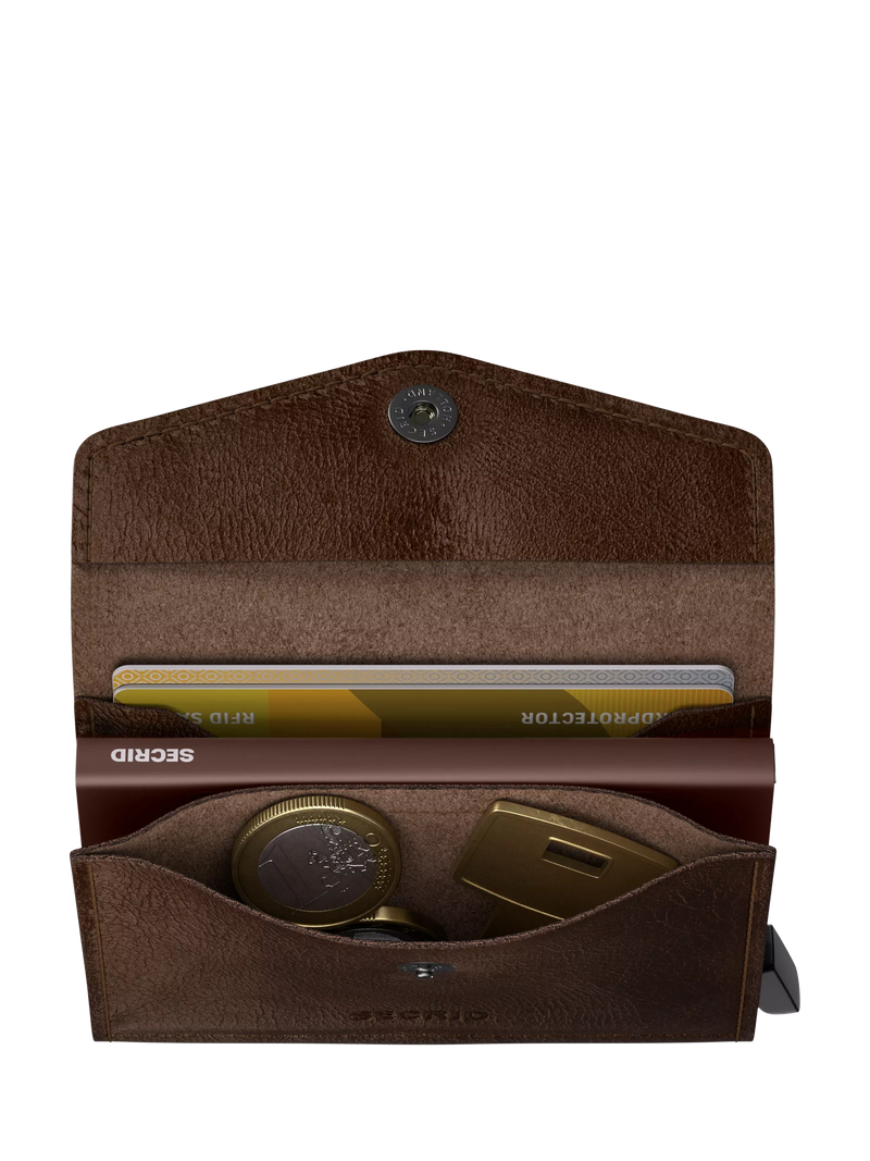 Secrid Envelope Wallet chocolate leather card protector - British product