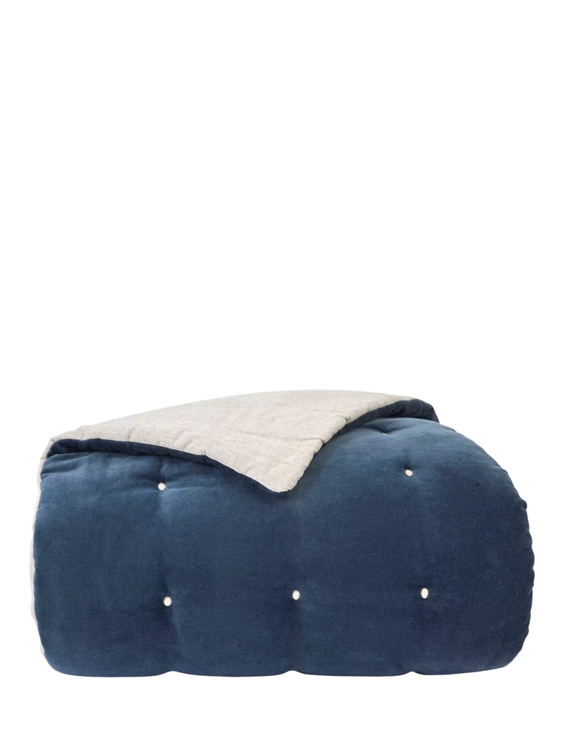 Christy Jaipur quilted throw ink cotton velvet (British brand)