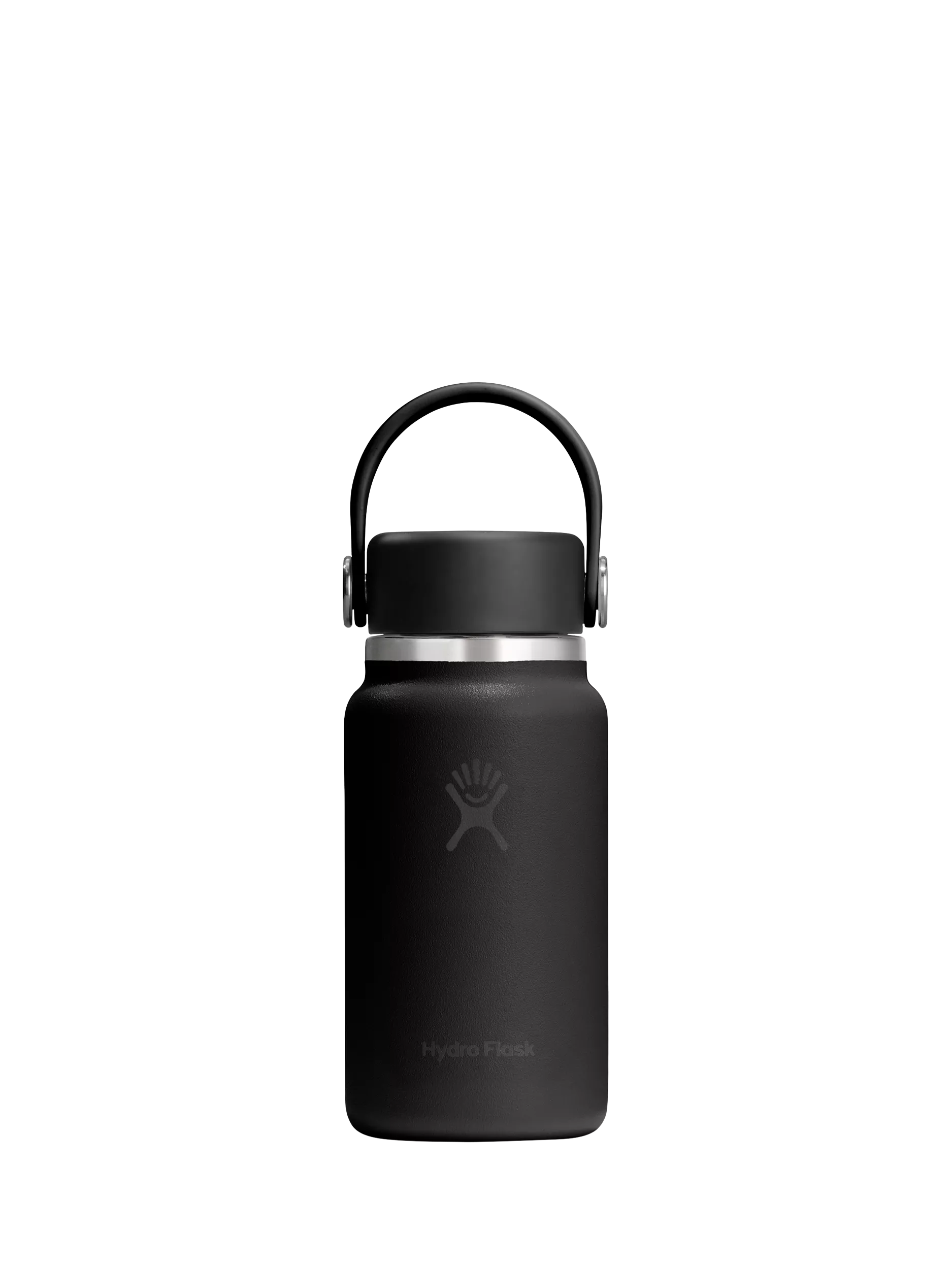 Micro Hydro Double Wall Vacuum Insulated Stainless Steel Drinks Bottle with Removable Strap, 200ml, Black
