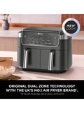 Ninja DualZone air fryer 7.6L grey, imported from the UK