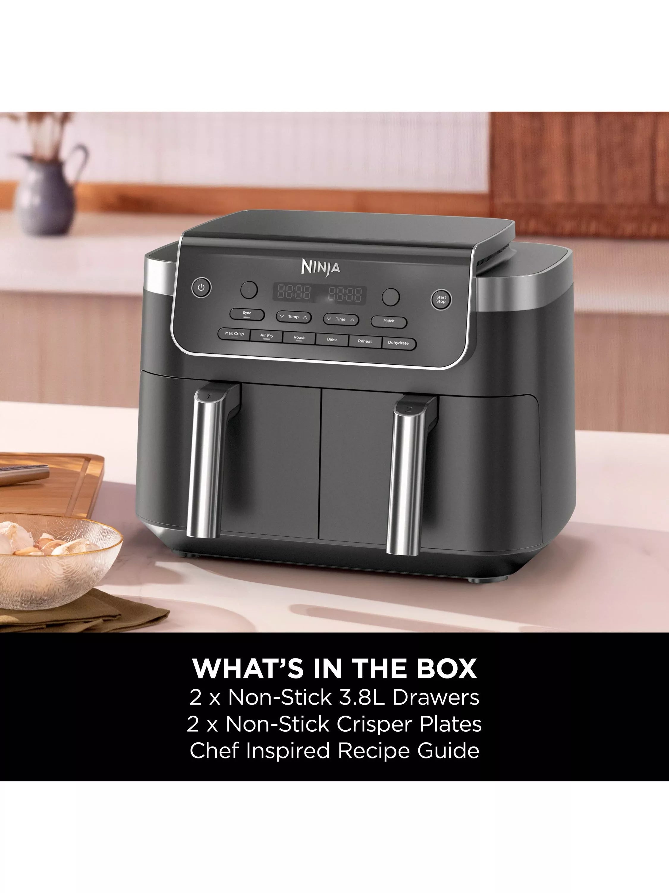 Ninja DualZone air fryer 7.6L grey, imported from the UK