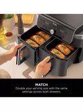 Ninja DualZone XL air fryer 9.5L in grey, UK version