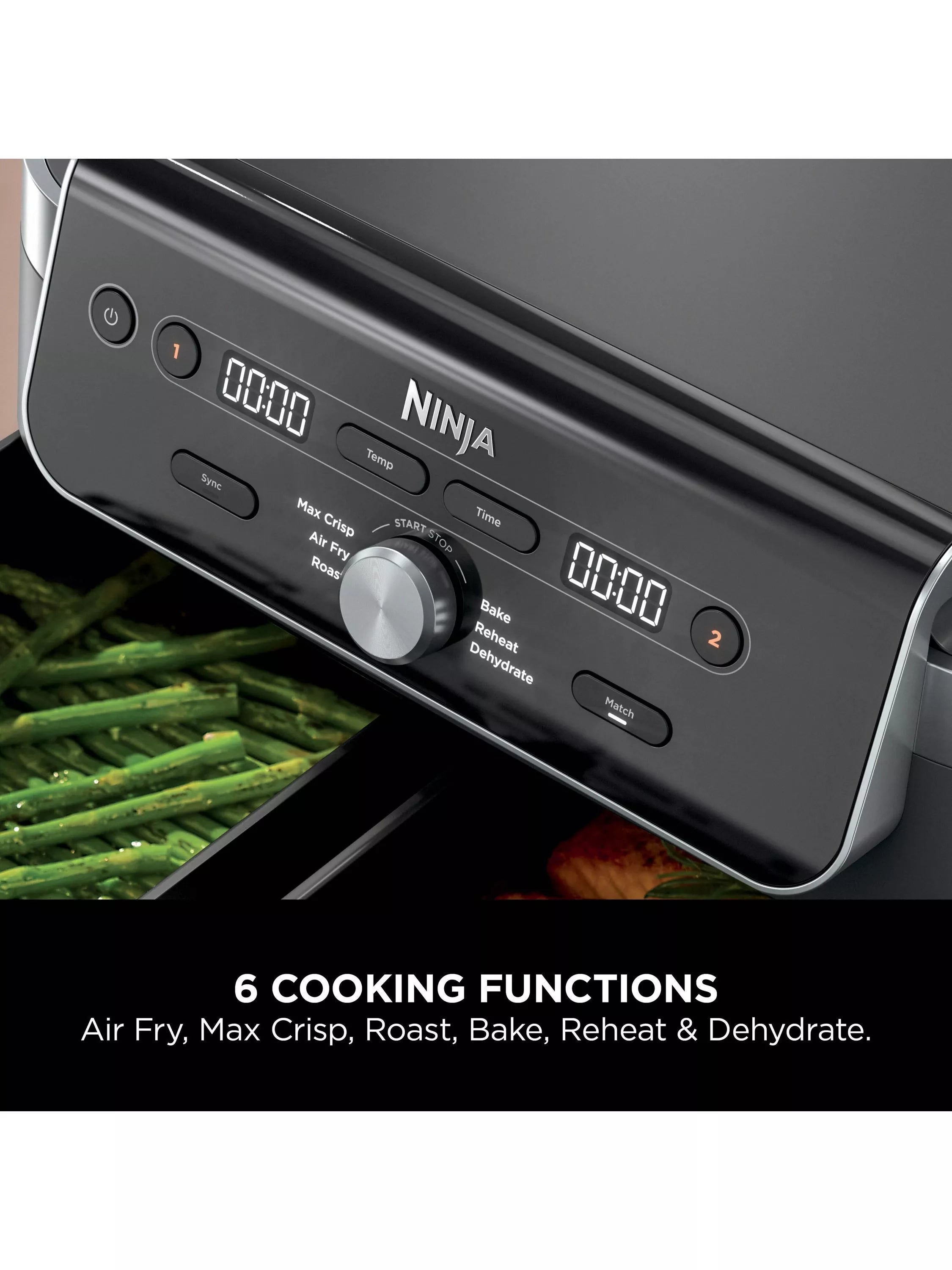 Ninja DualZone XL air fryer 9.5L in grey, UK version