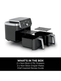 Ninja DualZone XL air fryer 9.5L in grey, UK version