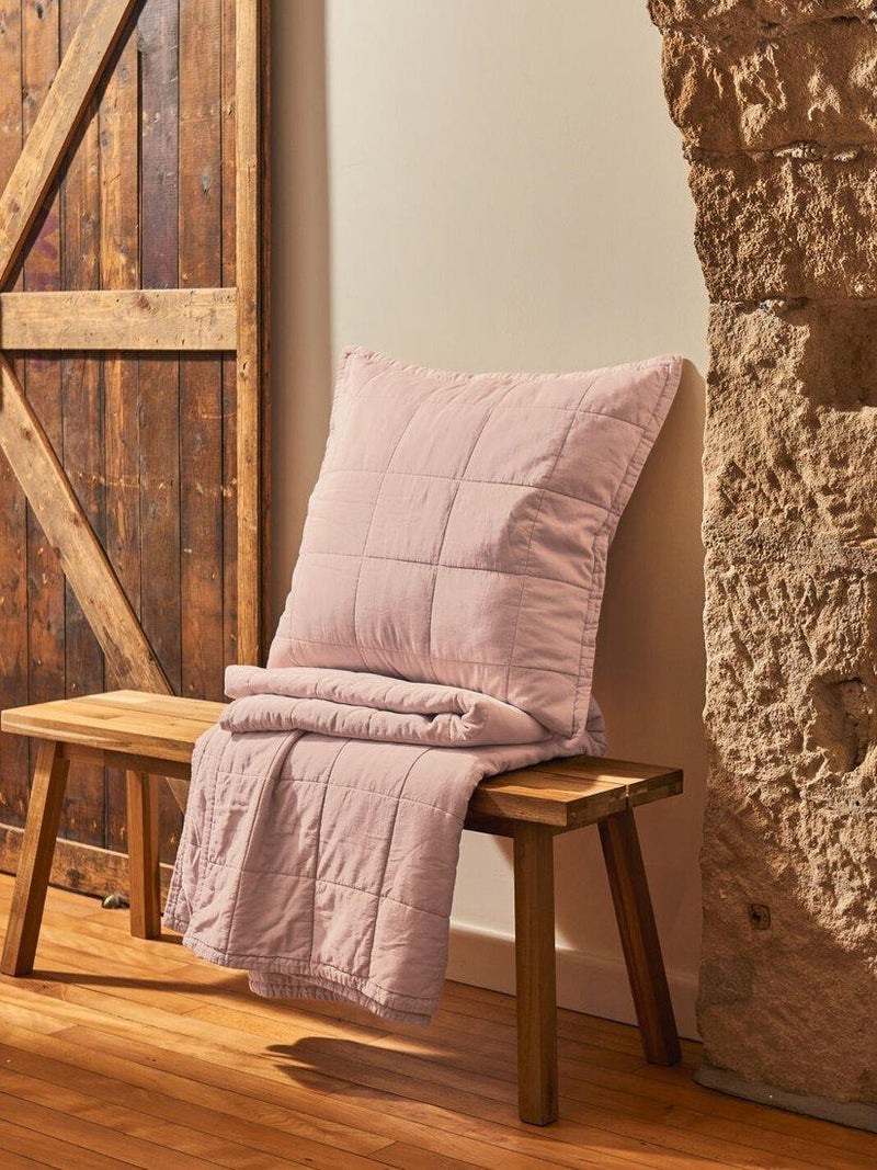 Christy laundered cotton pillowsham pink 65x65cm - British product