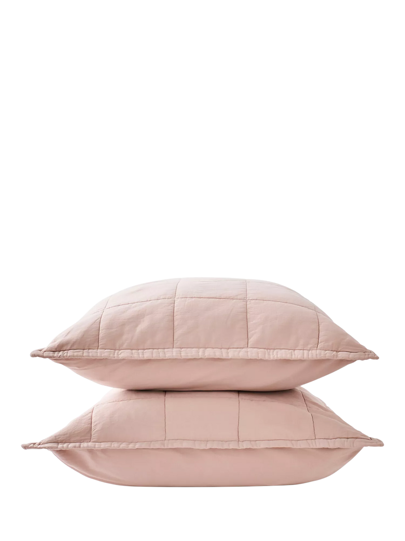 Christy laundered cotton pillowsham pink 65x65cm - British product
