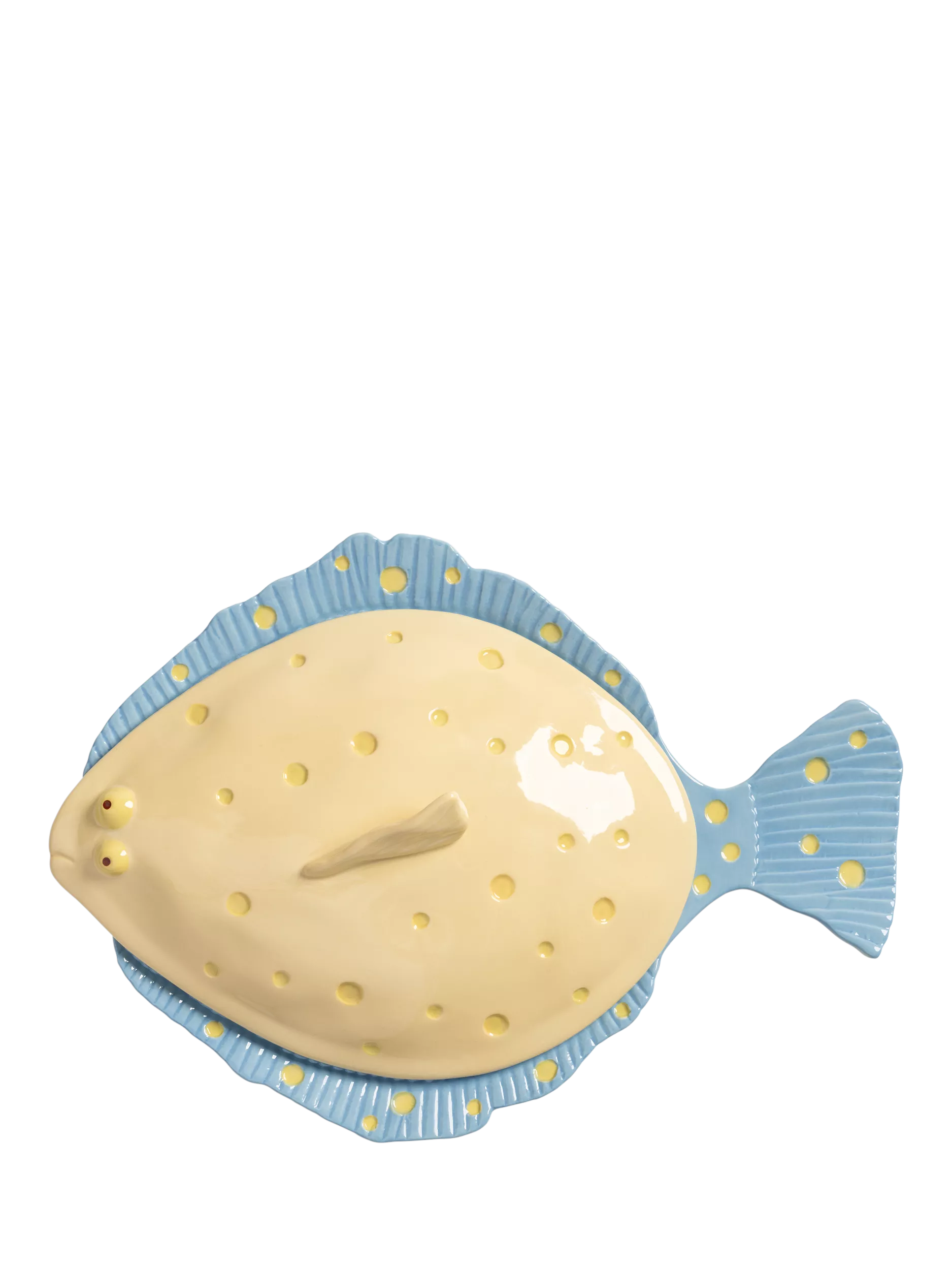 &k Amsterdam plaice-shaped lidded platter yellow, imported from the UK
