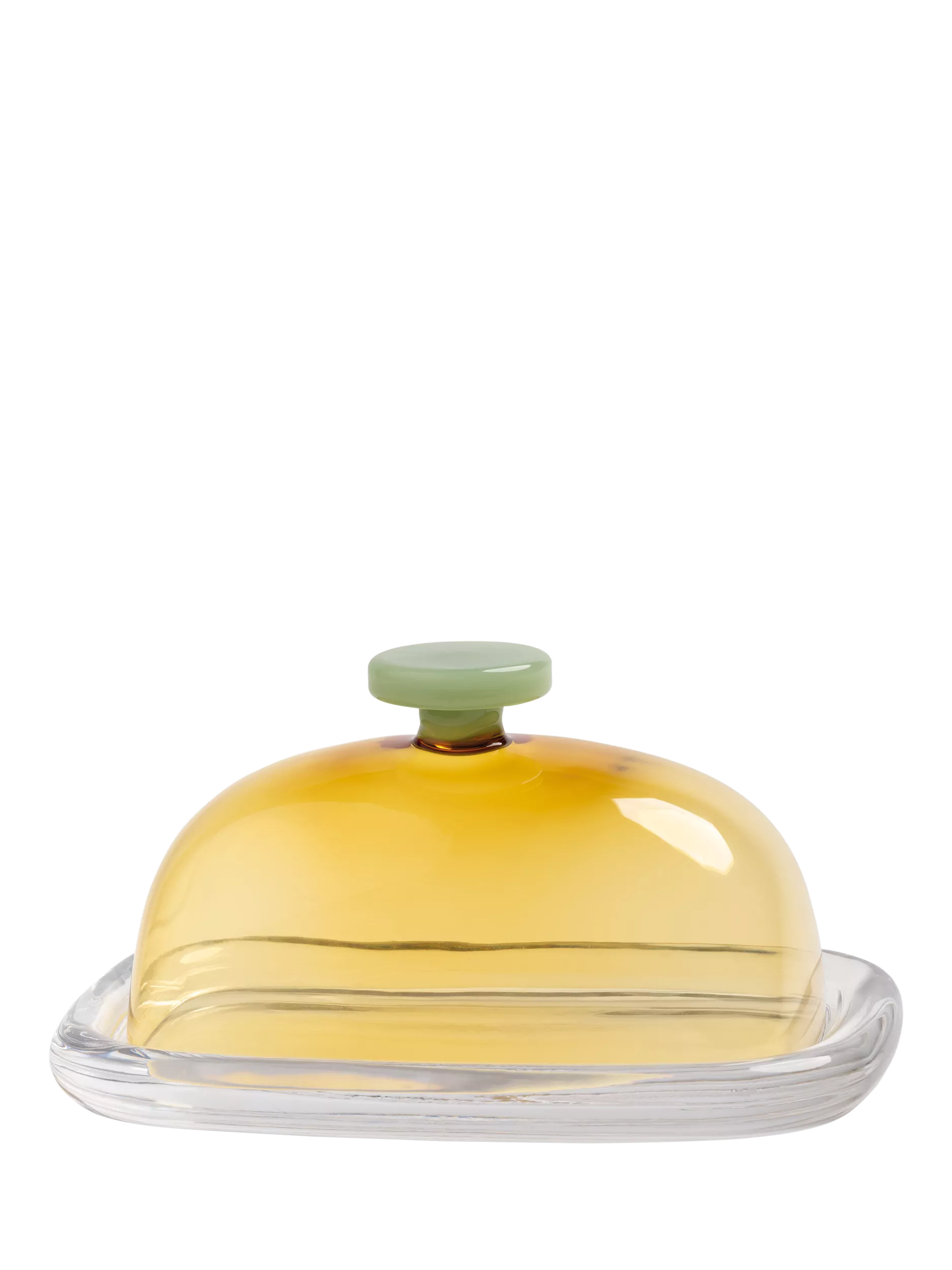 &k Amsterdam yellow butter dish with lid - British product