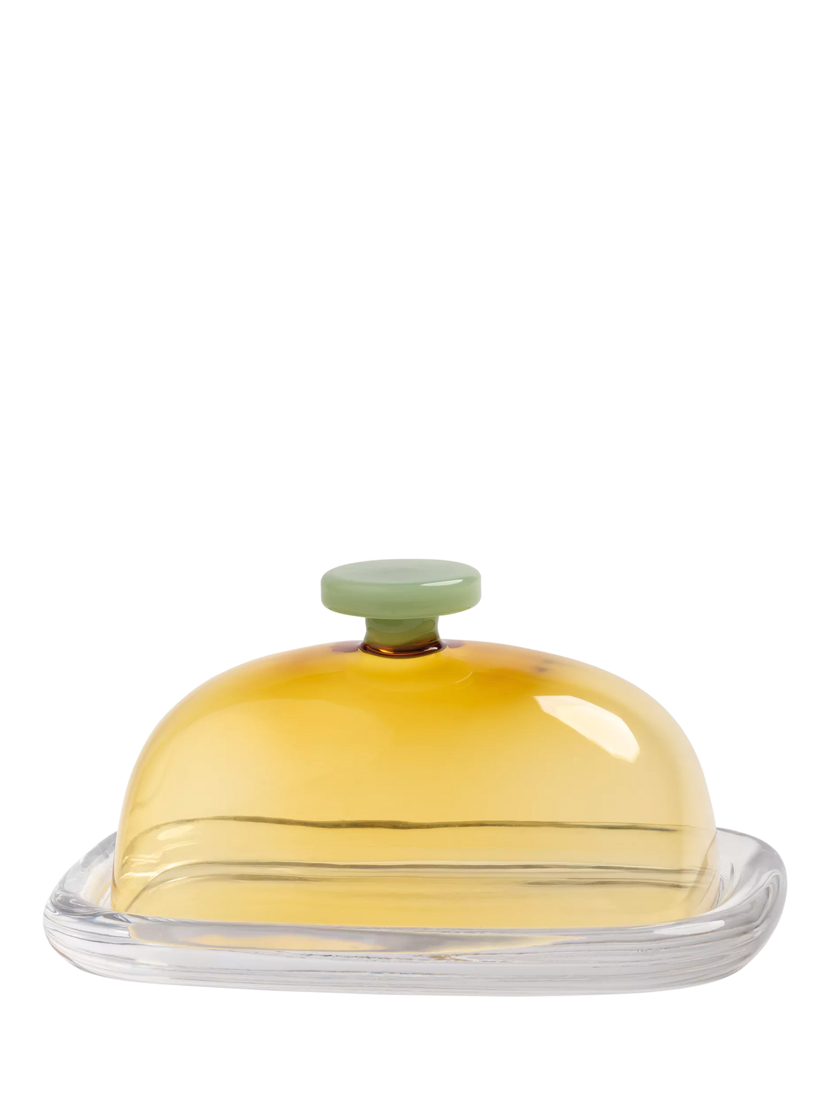 &k Amsterdam yellow butter dish with lid - British product